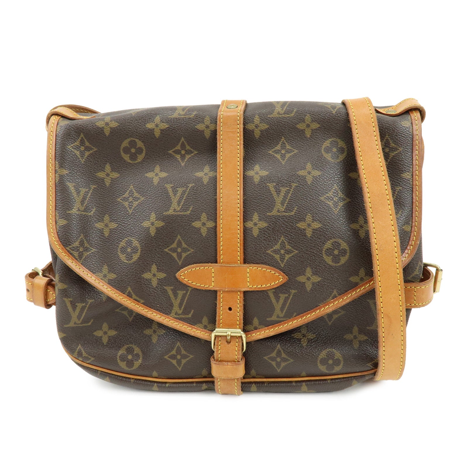 Louis Vuitton Monogram Saumur 30 Canvas Shoulder Bag Brown M42256