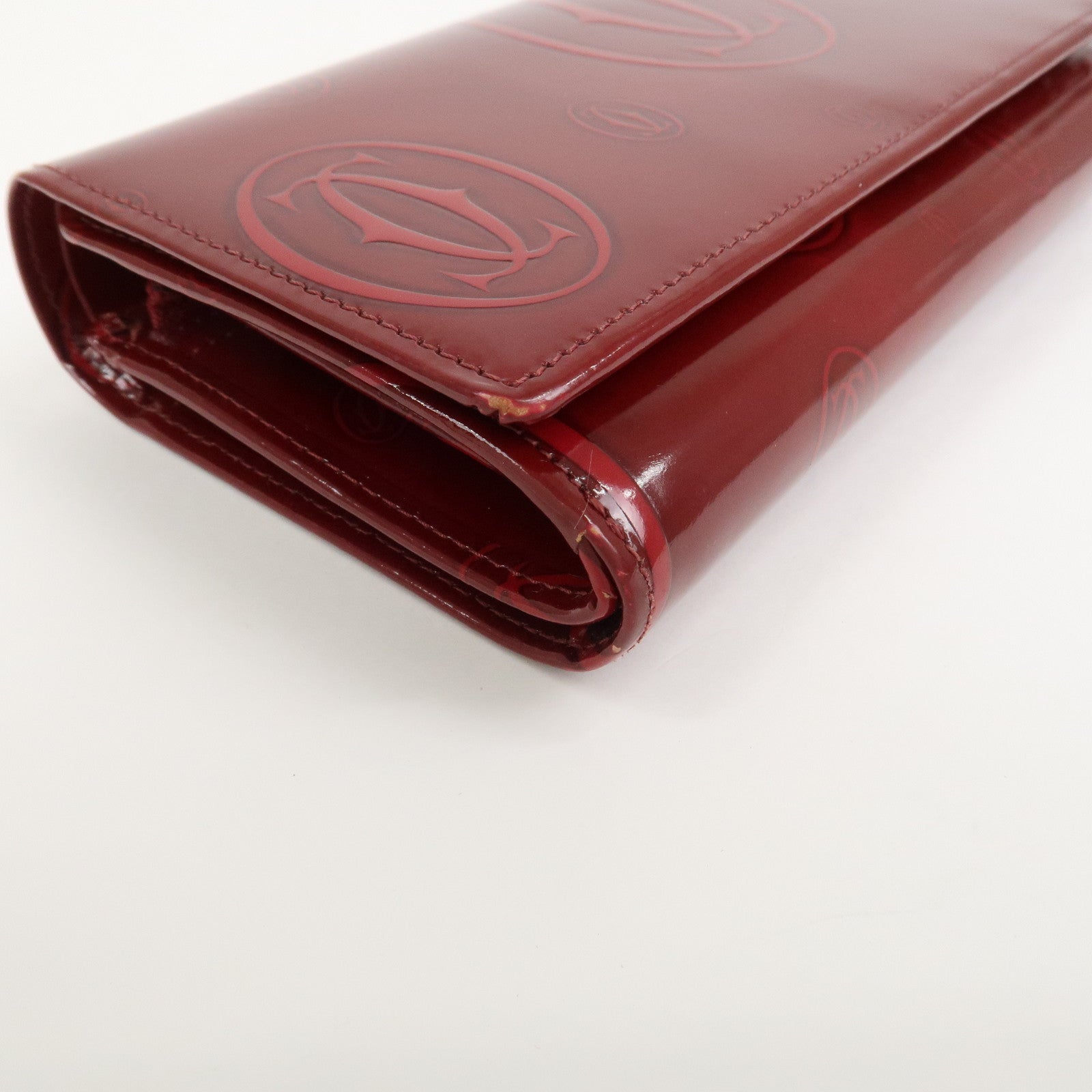 Cartier Happy Birthday Leather Compact Wallet Bordeaux