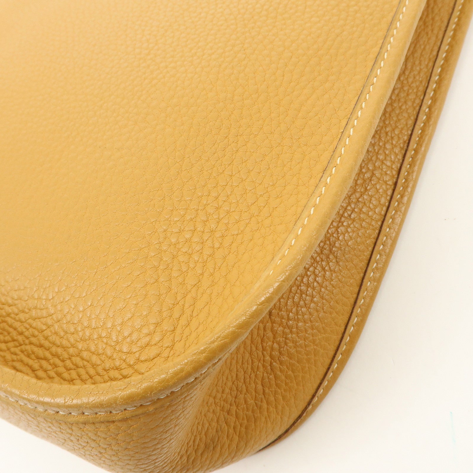 HERMES Evelyne 1GM Taurillon Clemence Shoulder Bag ◯Y Stamped Brown