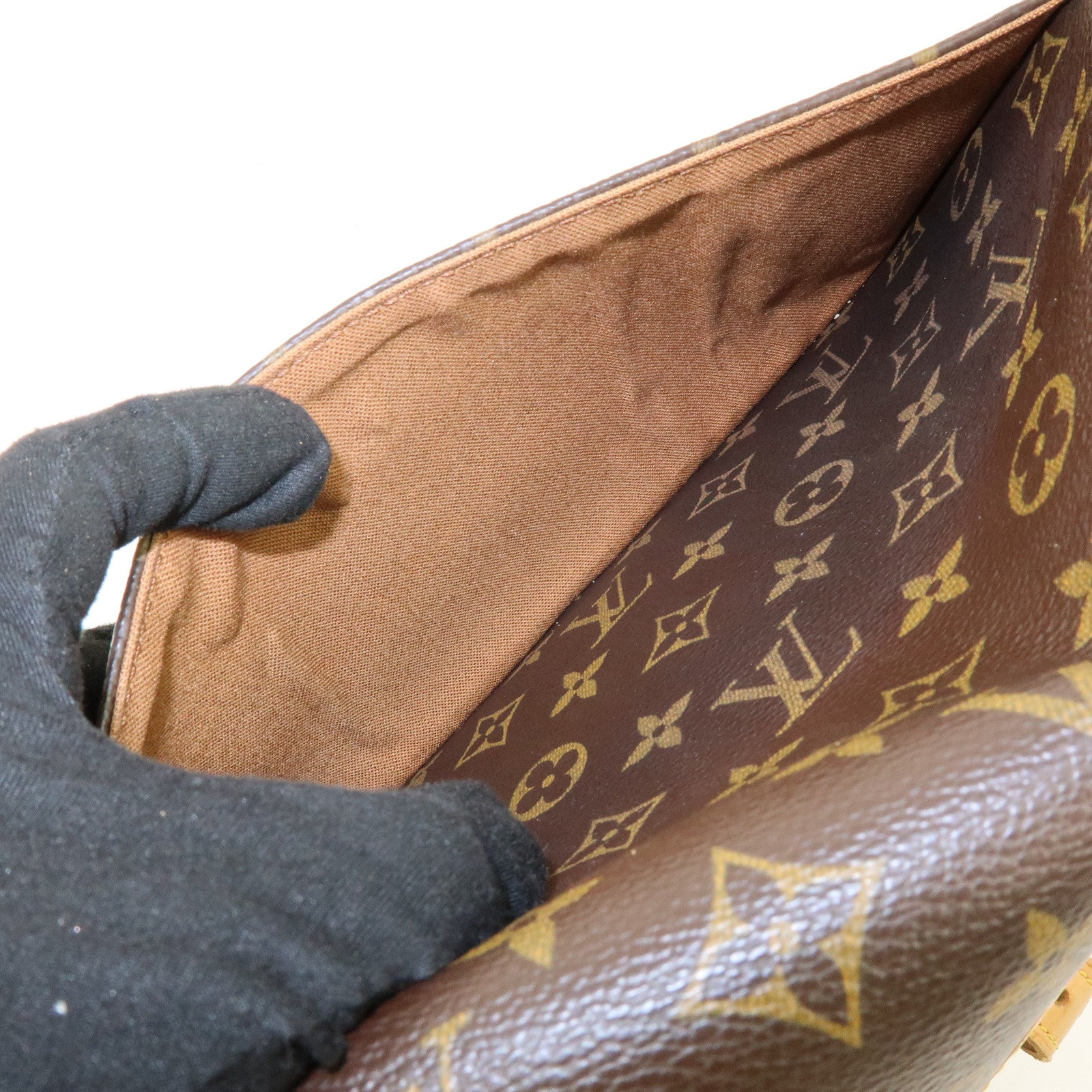 Louis Vuitton Monogram Sologne Canvas Shoulder Bag Brown M42250
