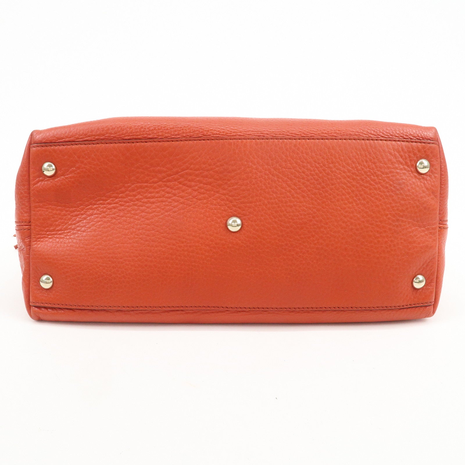 GUCCI SOHO Interlocking G Leather 2Way Hand Bag Orange 308362