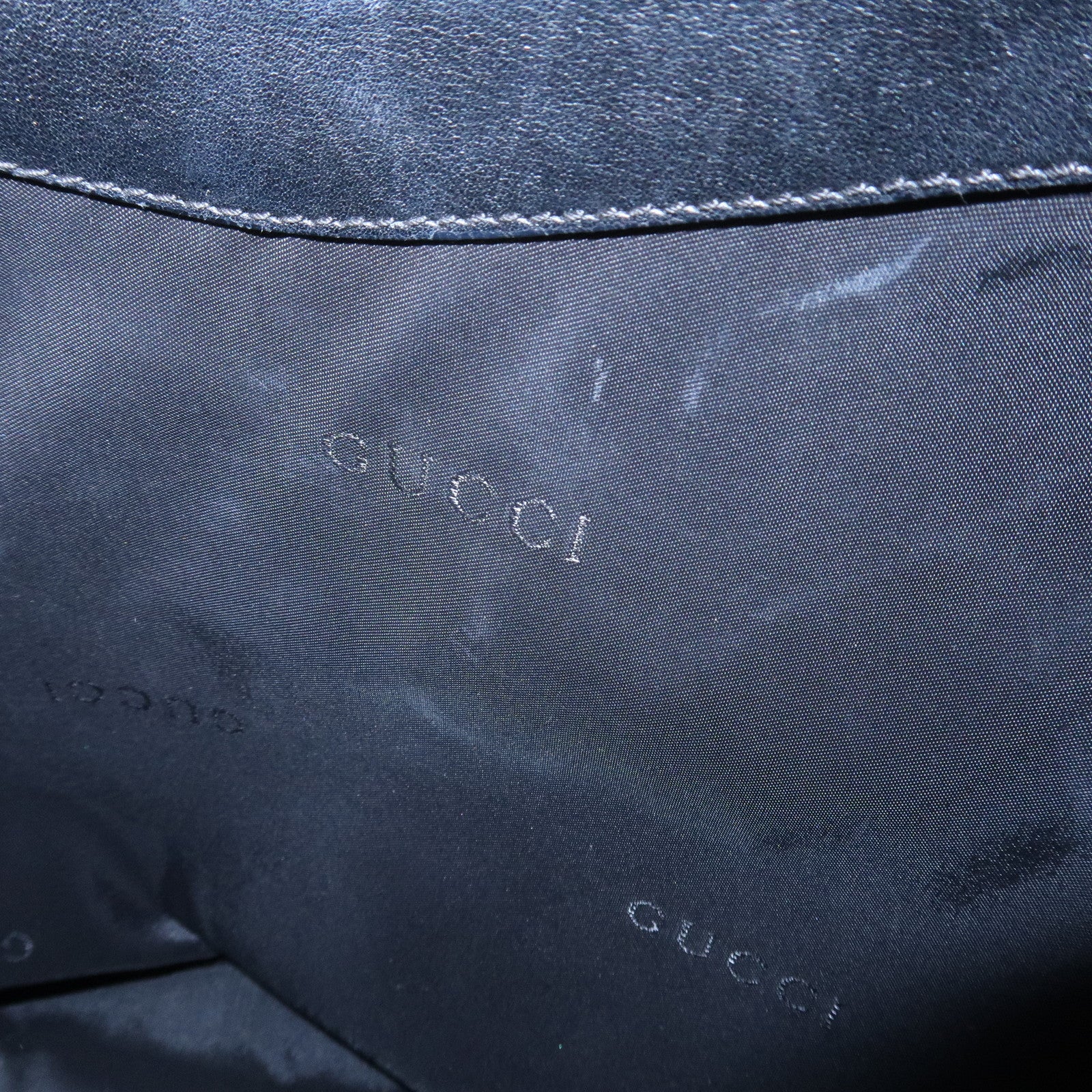 GUCCI Bamboo Leather Shoulder Bag Hand Bag Black 001・3244