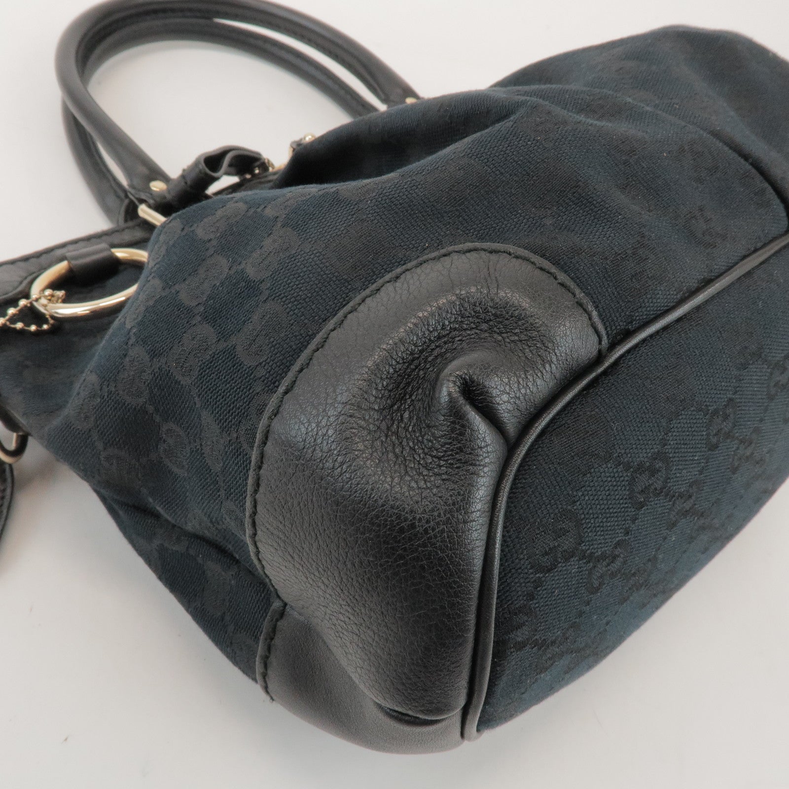 GUCCI Sukey Interlocking G GG Canvas Leather 2Way Bag Black 247902