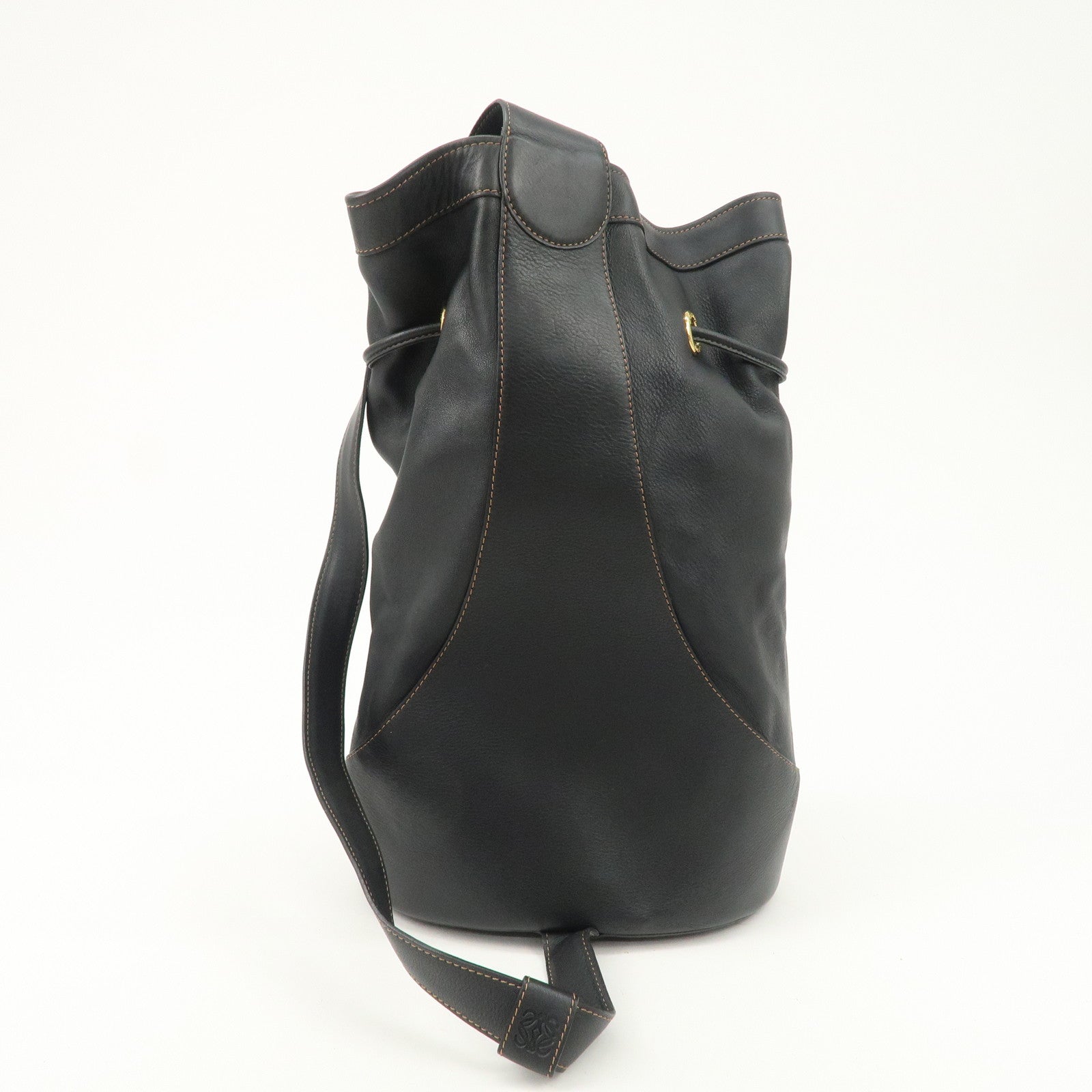 LOEWE Anton Leather Shoulder Bag Cross Body Bag Black Used