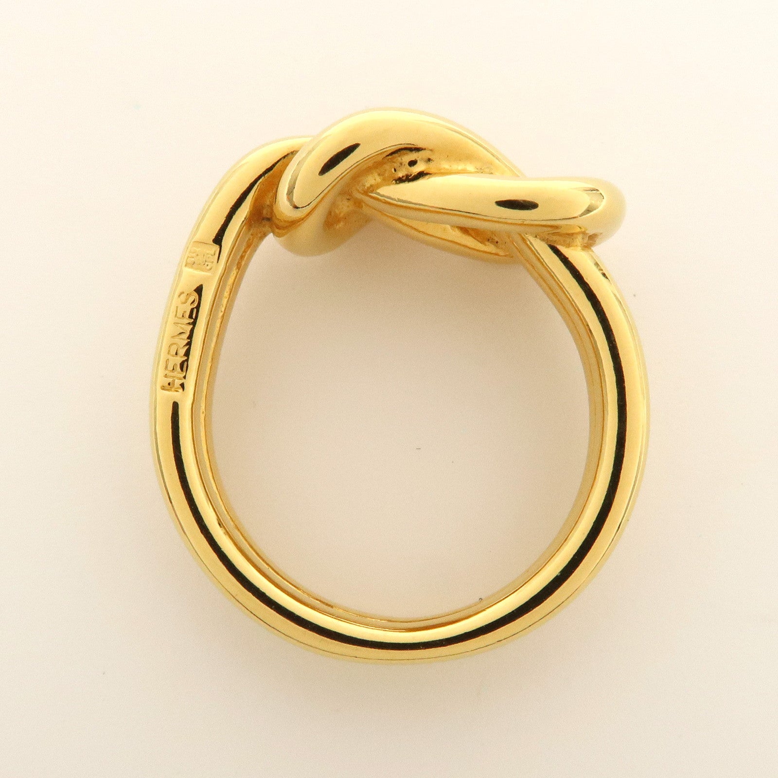 HERMES Atame Metal Scarf Ring Scarf Charm Gold