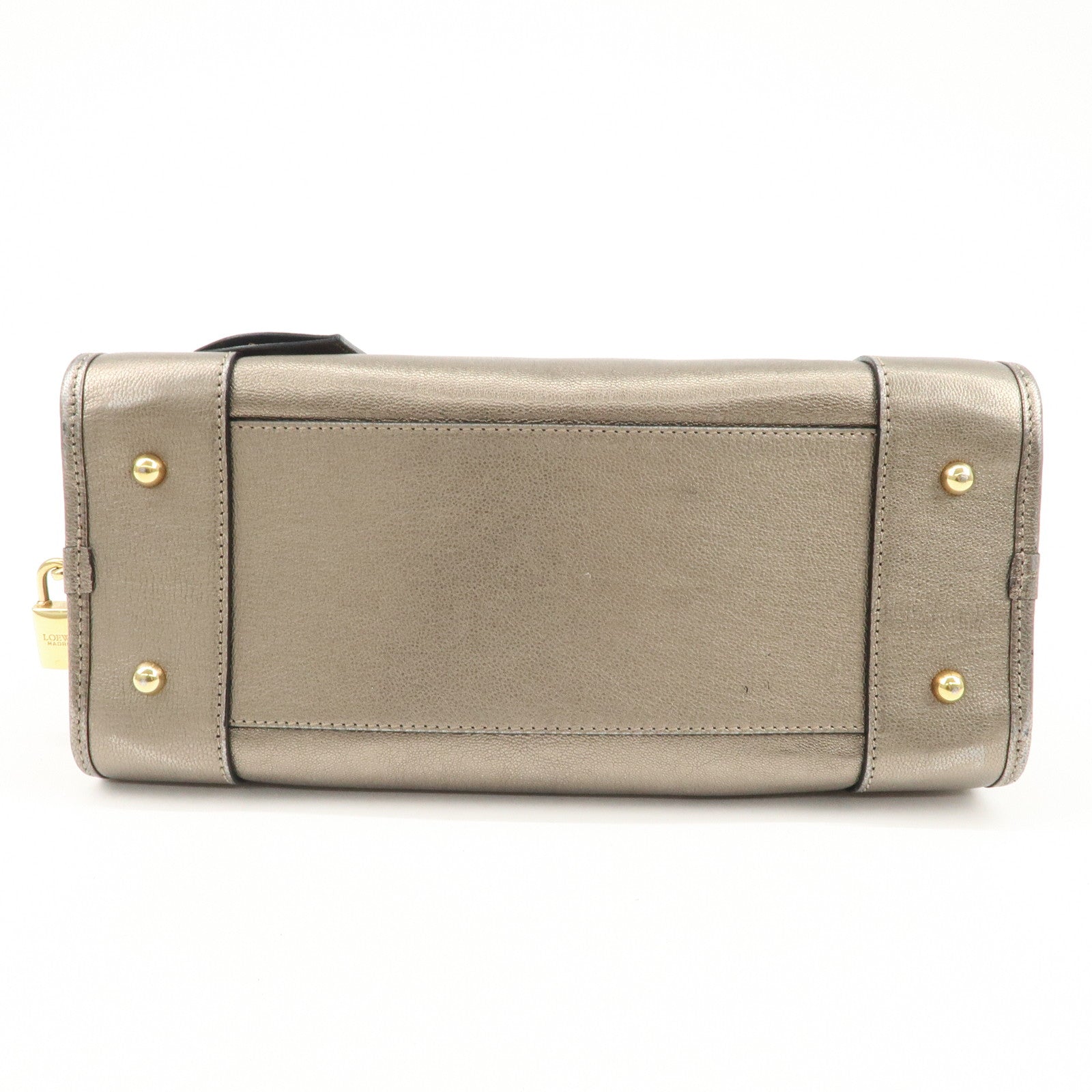 LOEWE Anagram Leather Amazona 28 Hand Bag Champagne gold Used