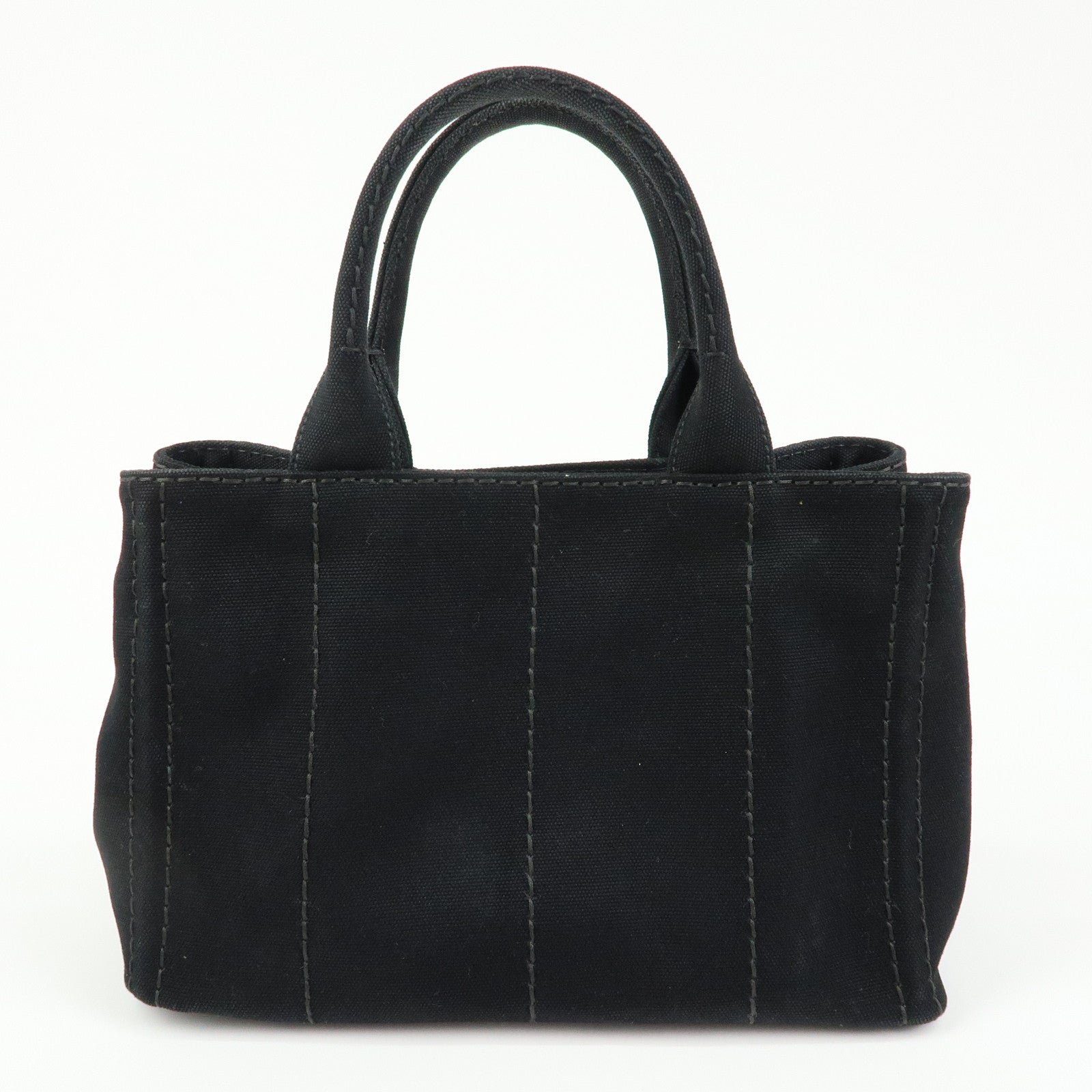PRADA Triangle Logo Canapa Mini Canvas 2Way Bag Hand Bag 1BG439