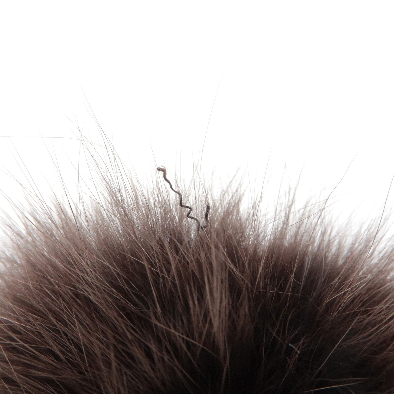 FENDI Fur Pom Pom Bag Charm Key Chain Brown Used