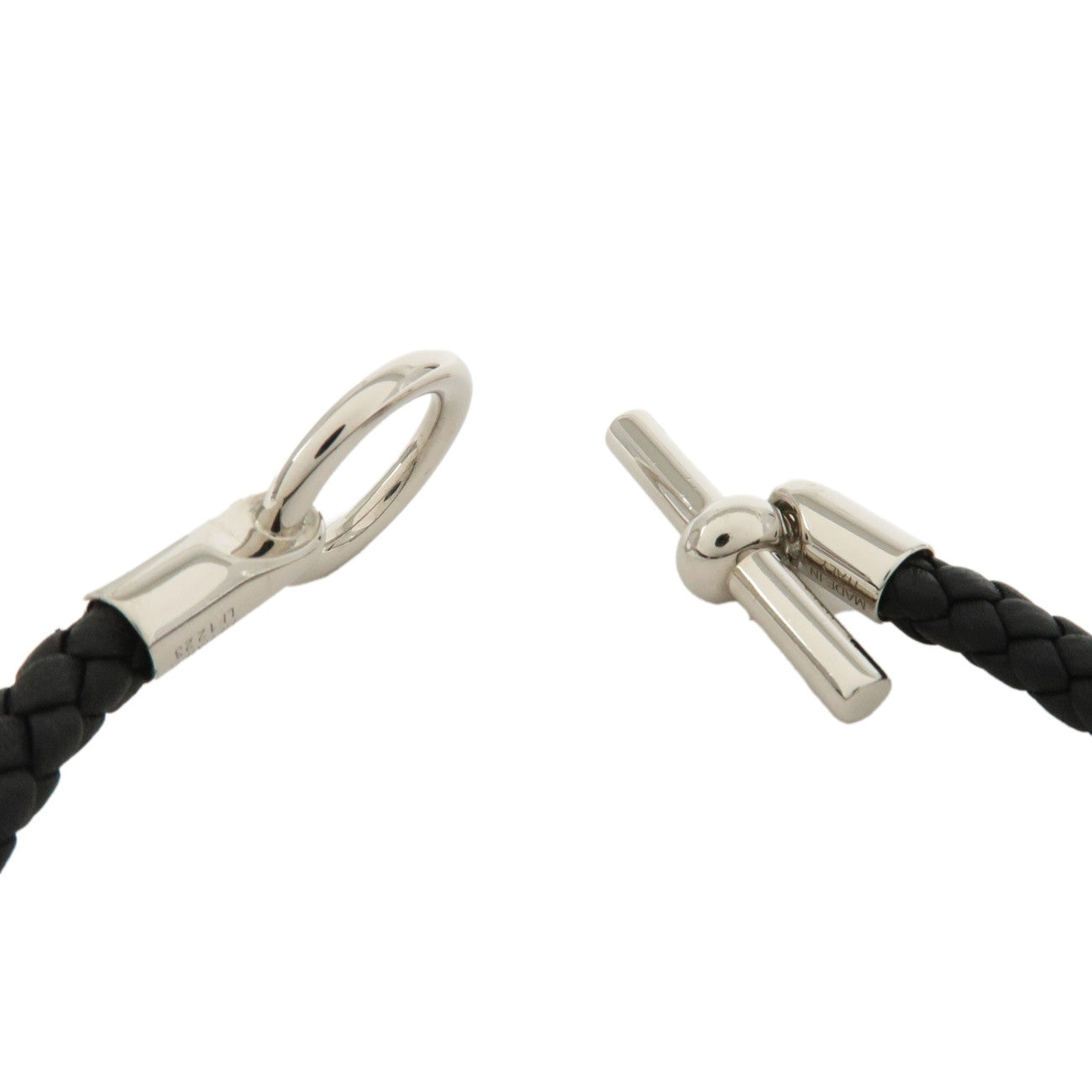 HERMES Glenan H Tresse en Veau Swift Leather Bracelet Black