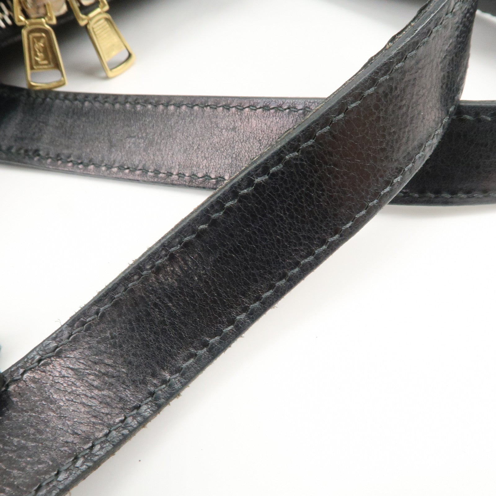 SAINT LAURENT PARIS Logo Leather Shoulder Bag Hand Bag Black 156464