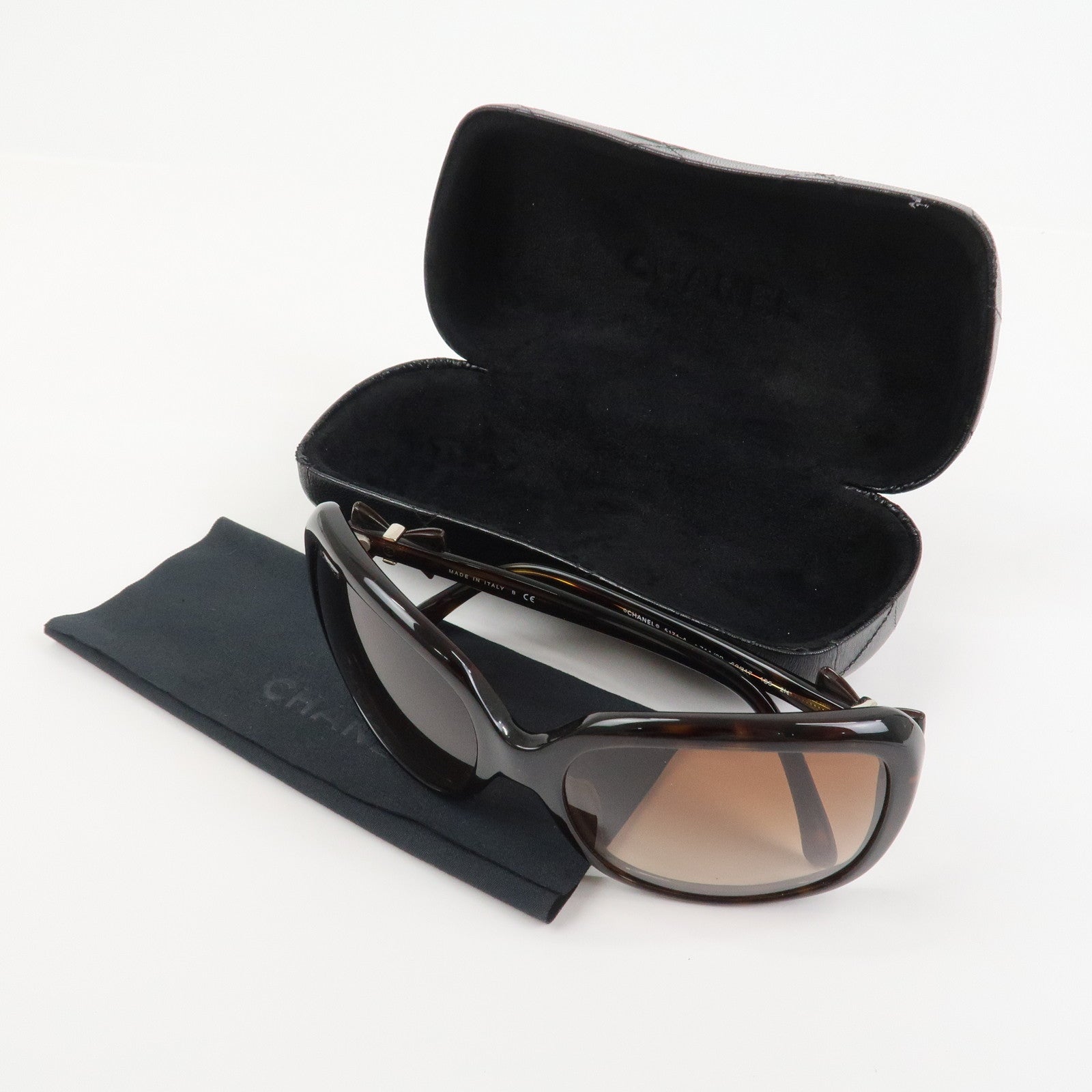CHANEL CC Bow Sunglasses Tortoiseshell 5171-A c.714/3B 60□17