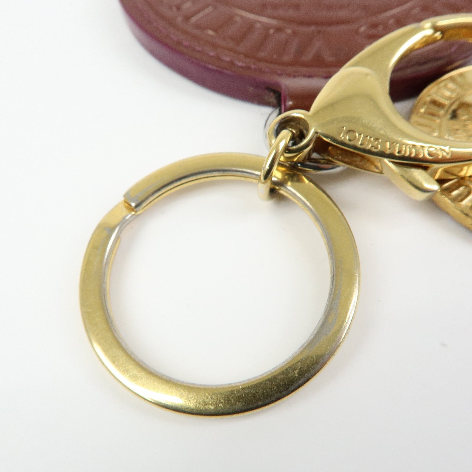 Louis Vuitton Vernis Leather Porte Cles Rond T&B Key Charm M93604