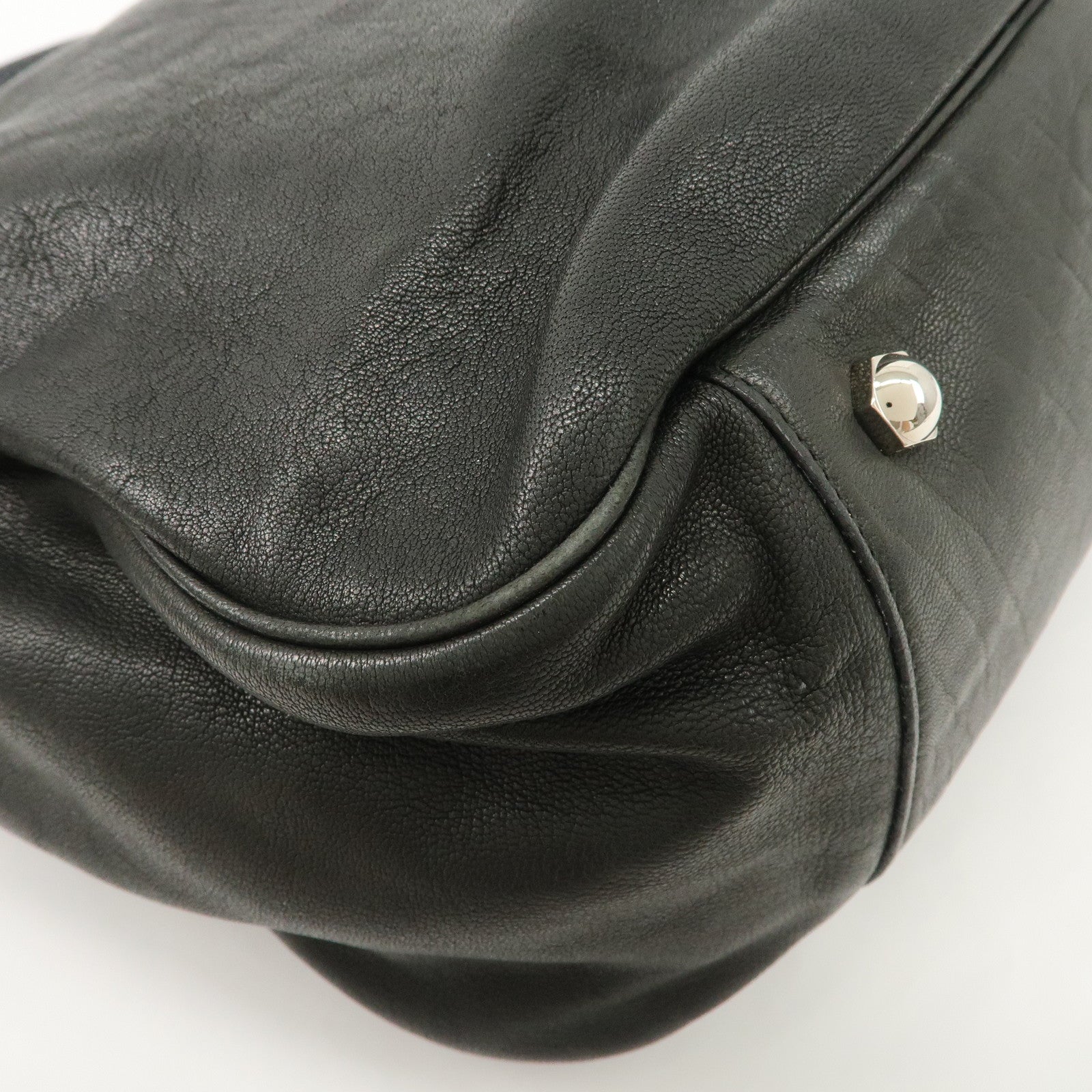 SAINT LAURENT Lody Leather Suede Shoulder Bag Hand Bag Black Used