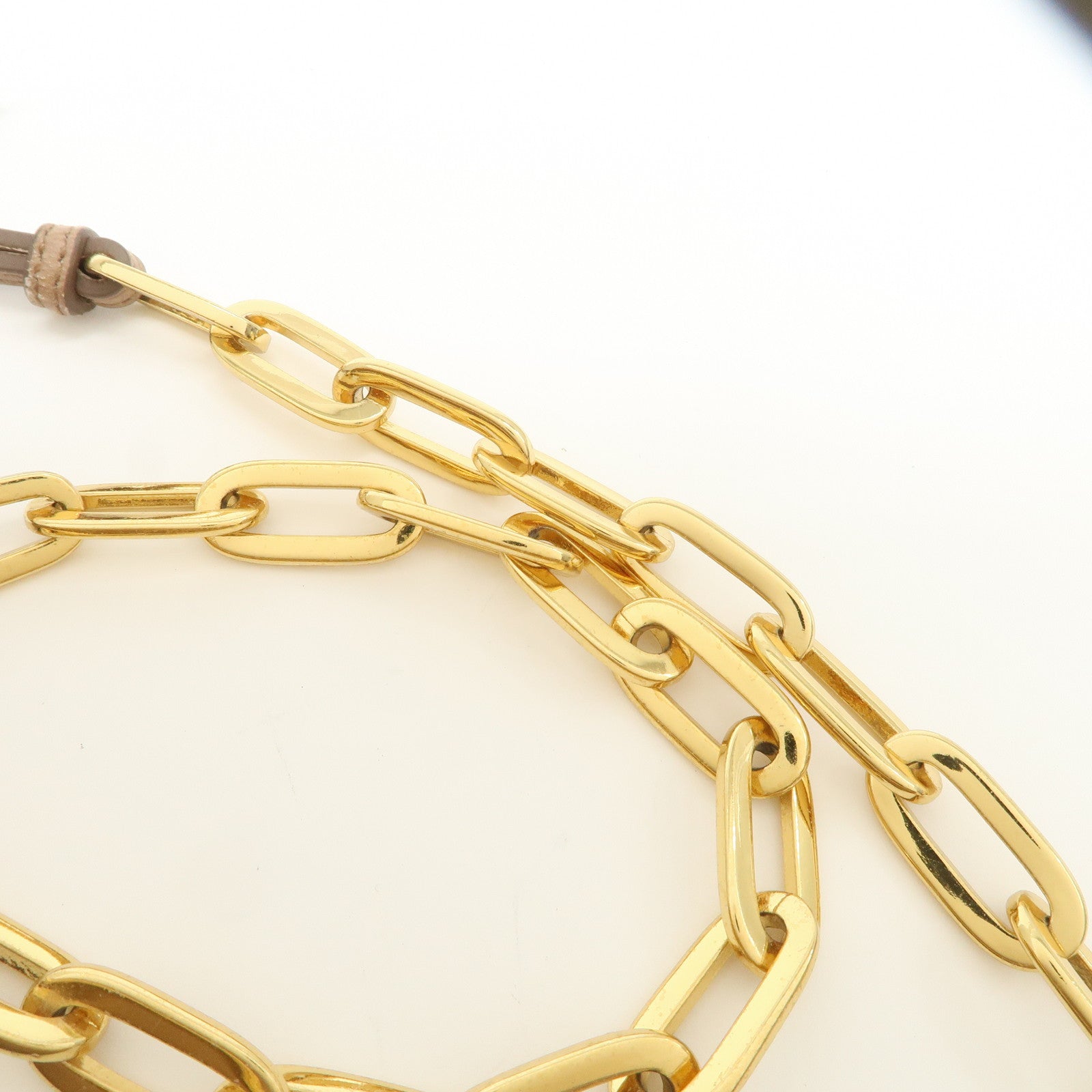 MIU MIU Leather 2Way Chain Shoulder Bag Clutch Bag Brown