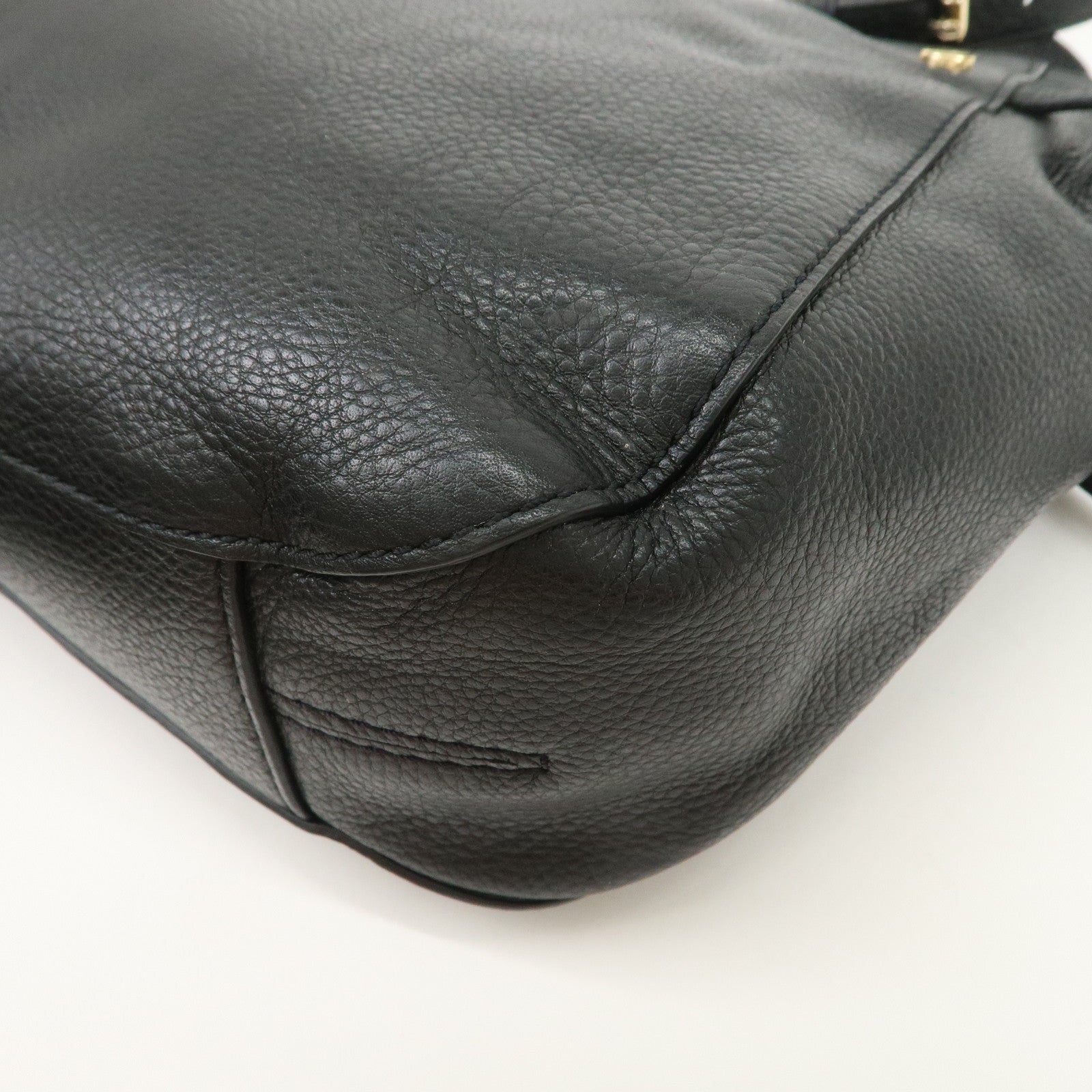 MICHAEL KORS Logo Leather 2Way Bag Hand Bag Shoulder Bag Black