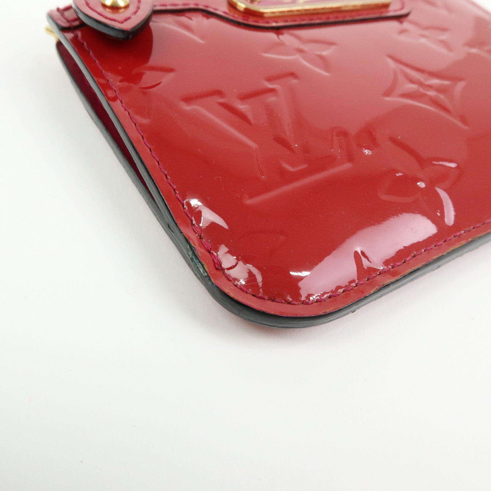 Louis Vuitton Monogram Vernis Pochette Cles NM Coin Case Red M90214