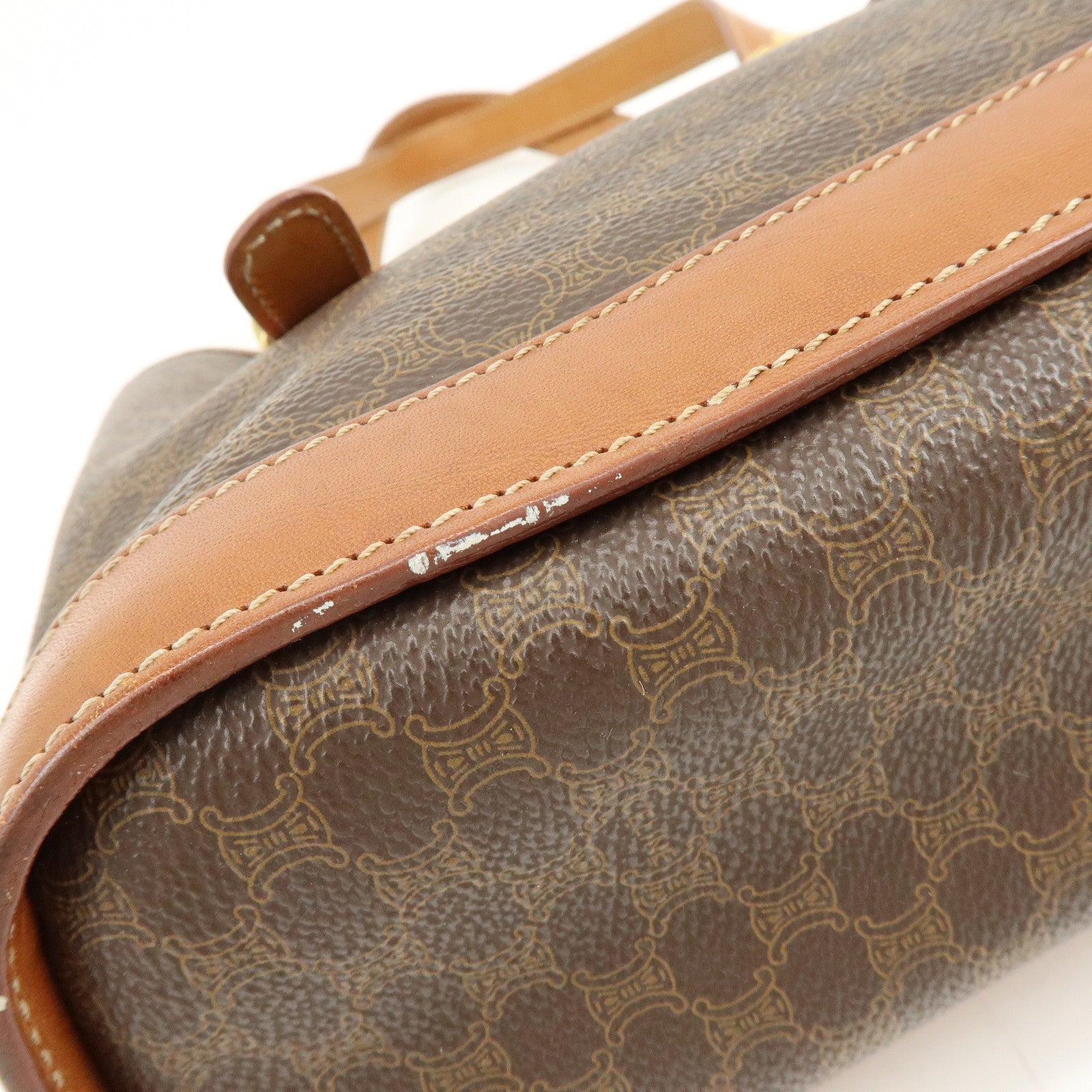 CELINE Macadam PVC Leather Tote Bag Shoulder Bag Brown