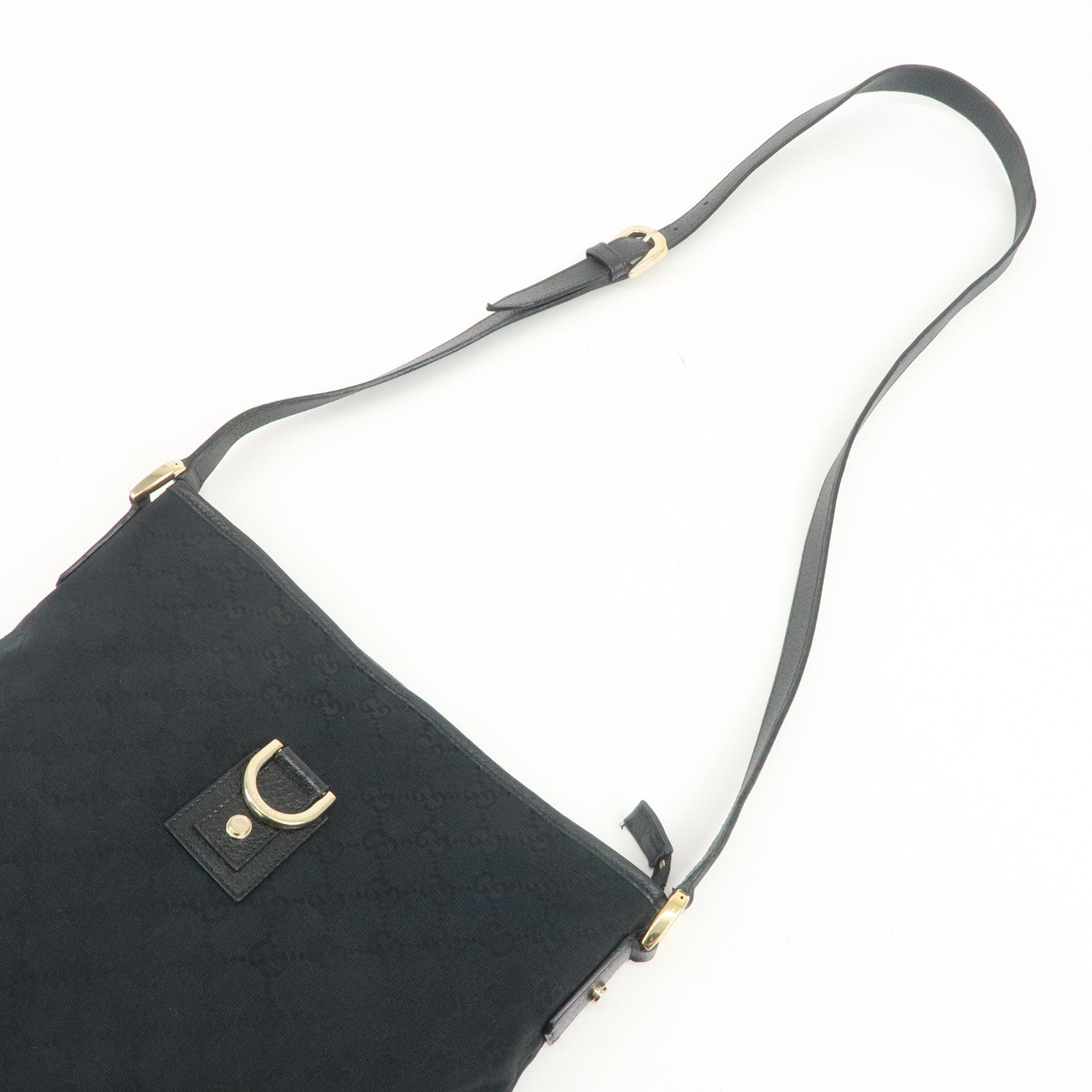 GUCCI Abbey GG Canvas Leather Shoulder Bag Crossbody Bag 131326