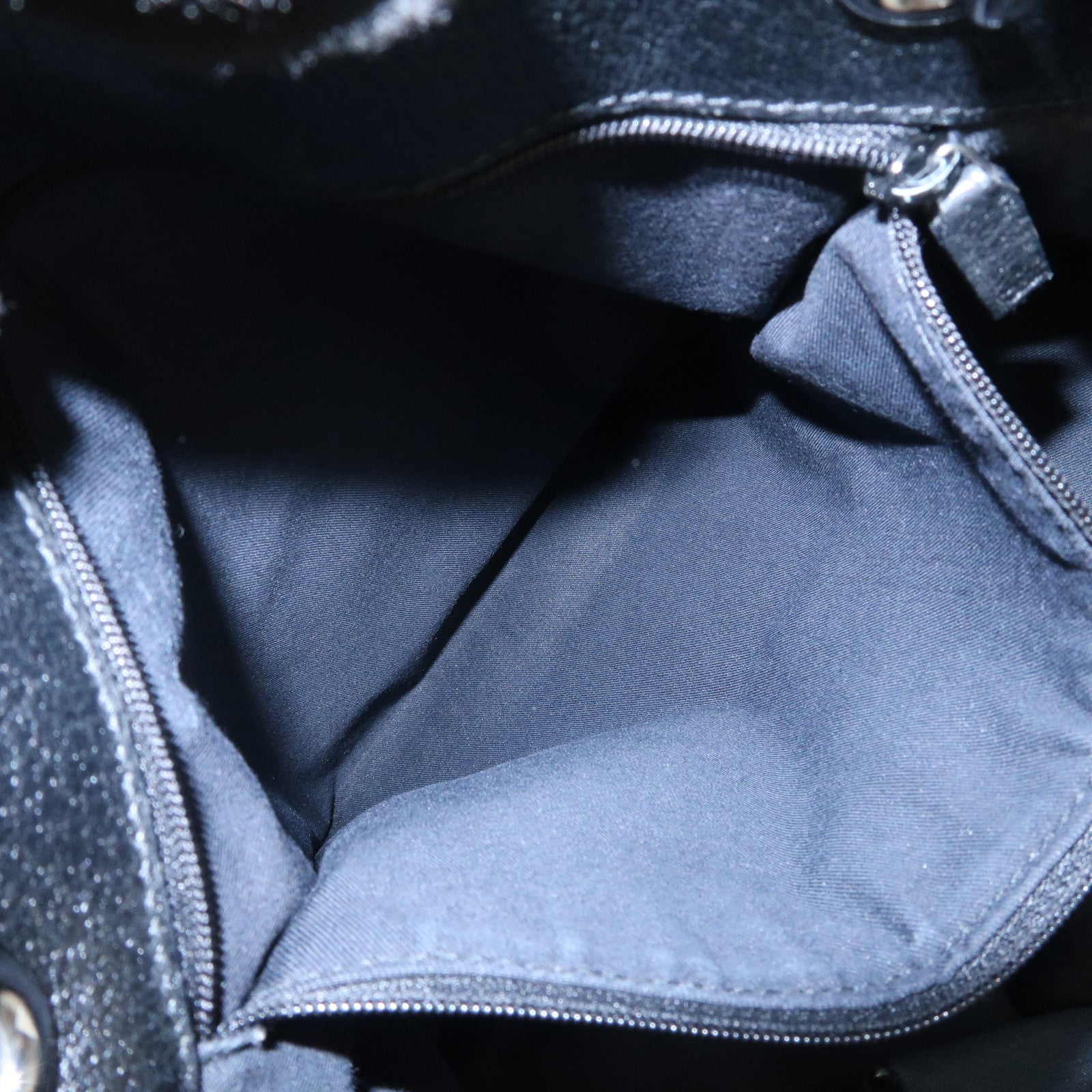 GUCCI Logo GG Canvas Leather Tote Bag Hand Bag Black 120836