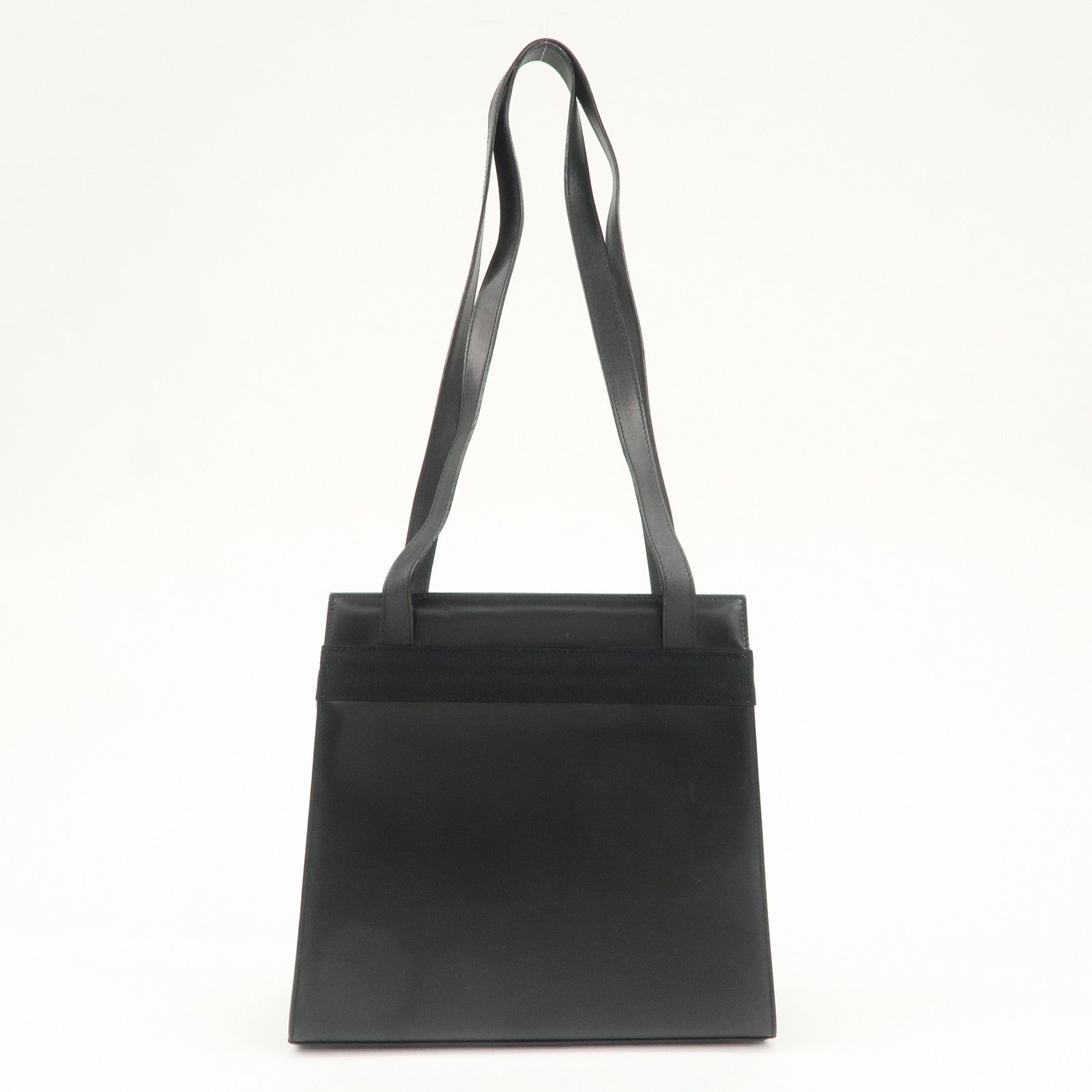 Ferragamo Vara Ribbon Leather Shoulder Bag Tote Bag Black Used