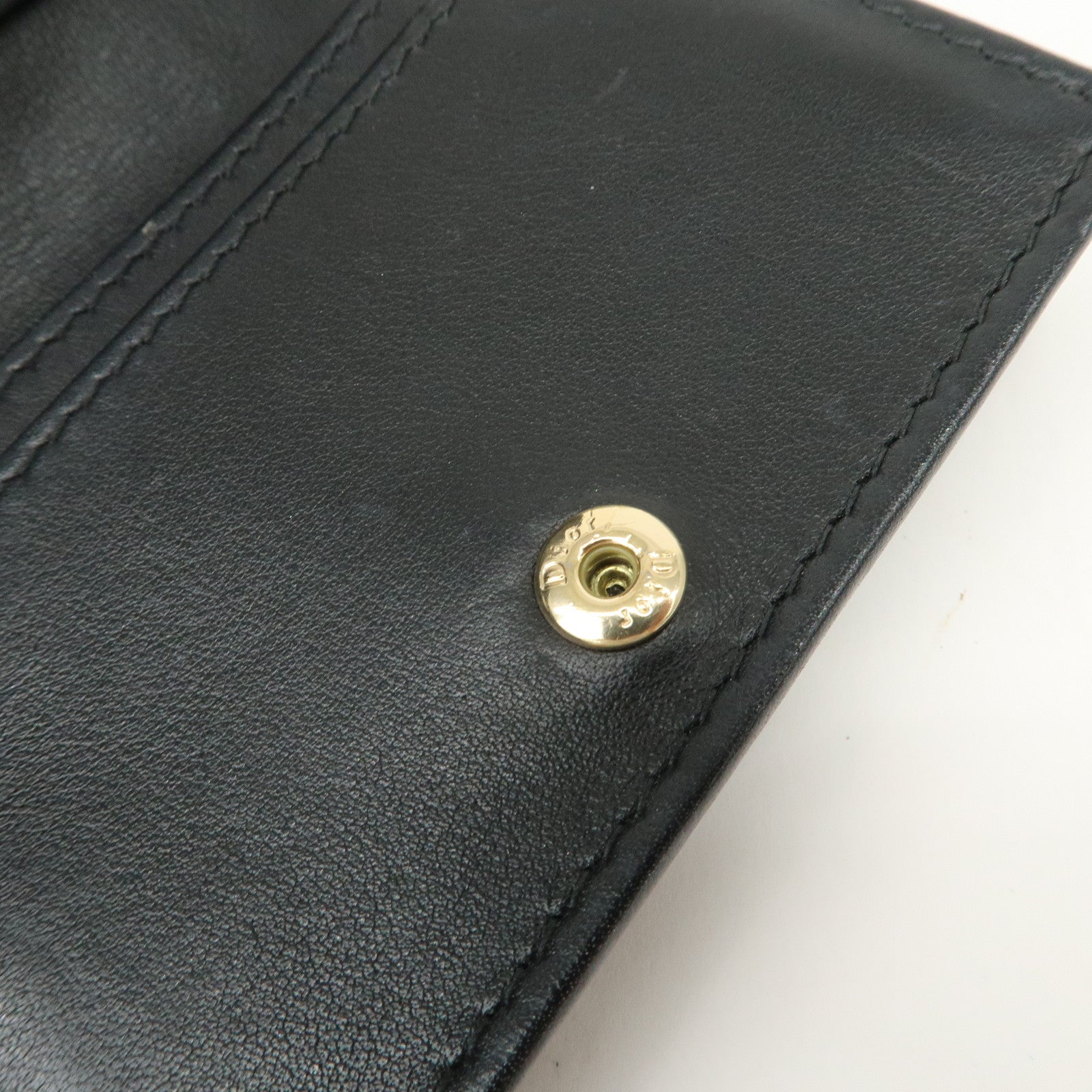 Christian Dior Cannage Lady Dior Patent Leather Card Holder Black S0011