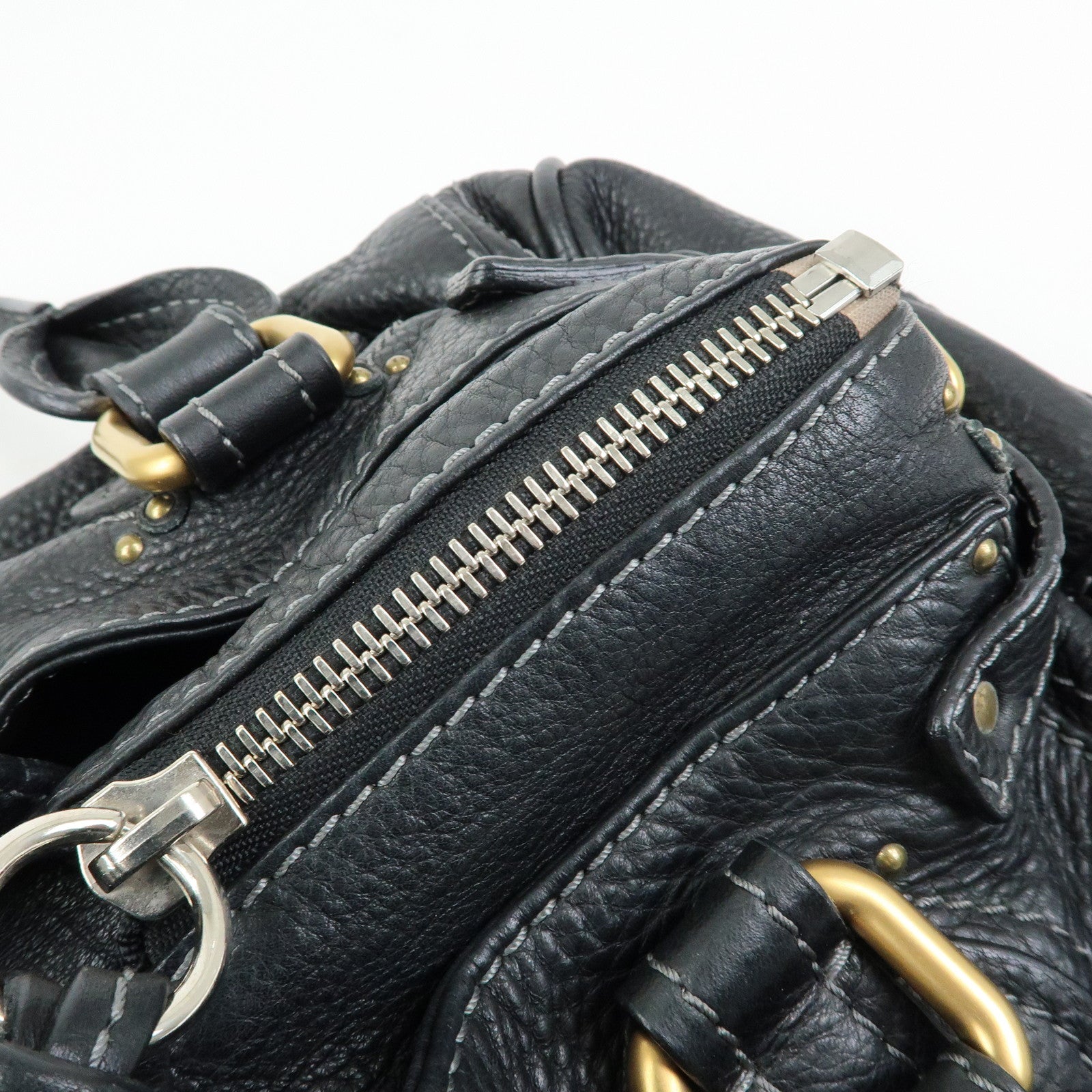 Chloe Paddington Leather Tote Bag Shoulder Bag Hand Bag Black