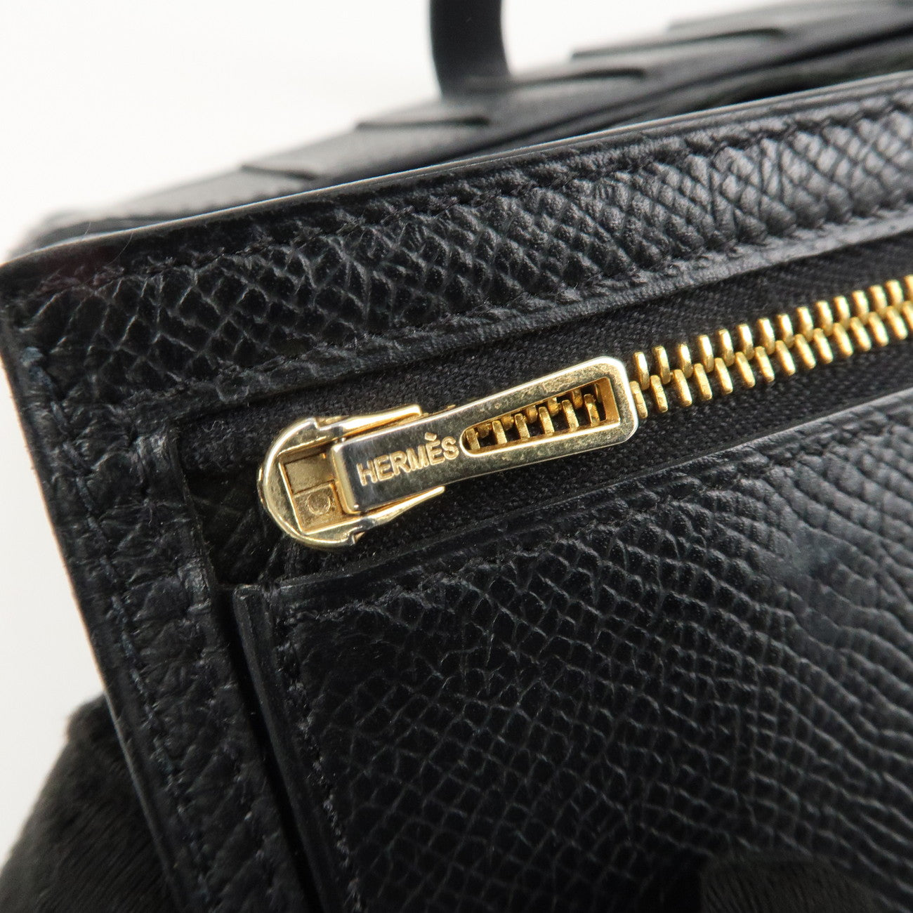 HERMES Epson Bearn Soufflet Long Wallet C Stamped Black Used