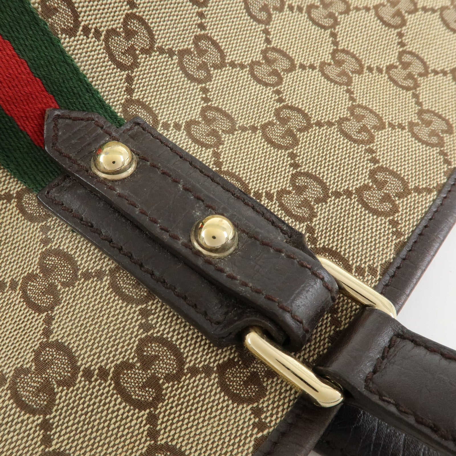GUCCI Sherry GG Monogram Tote Bag Shoulder Bag Beige Brown 137396