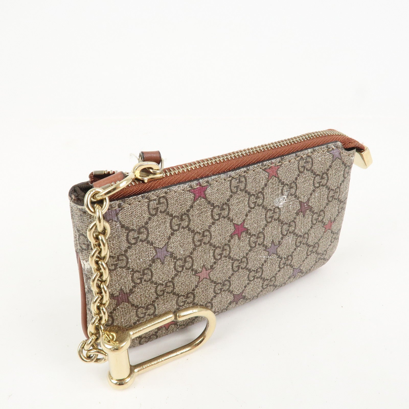 GUCCI GG Supreme PVC Coin Case Key Case Beige 233183