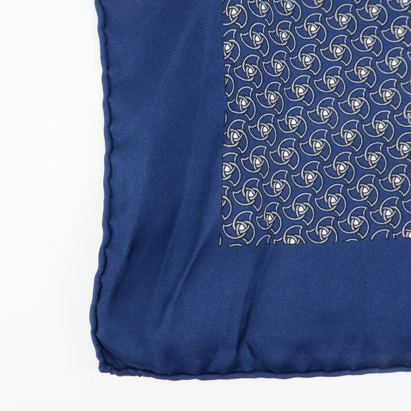 HERMES Carre 45 Set of 2 Silk 100% Scarf Navy Green