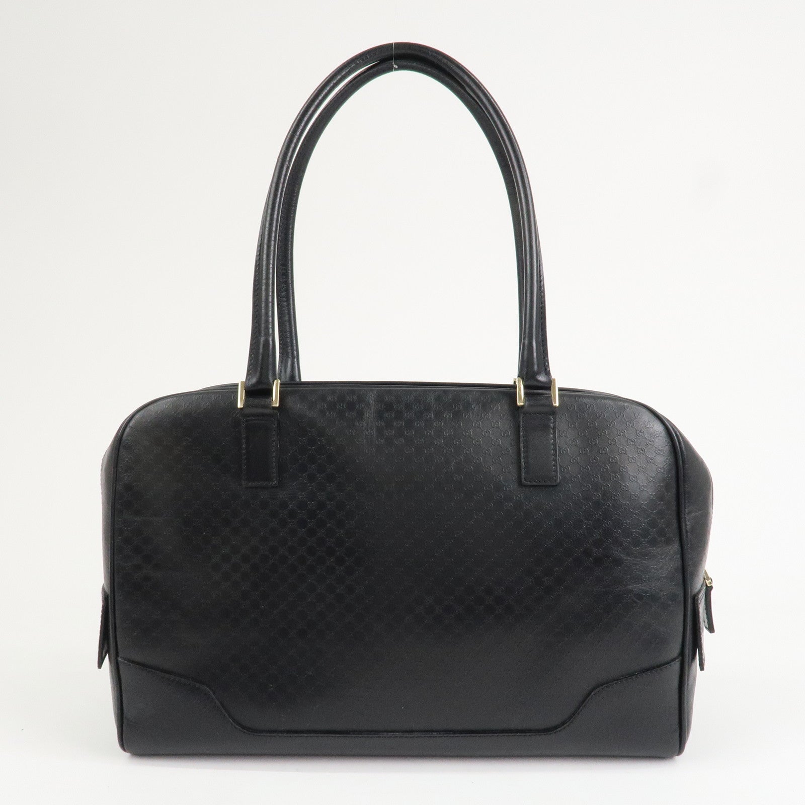 GUCCI Micro Guccissima Leather Hand Bag Black 022.1115