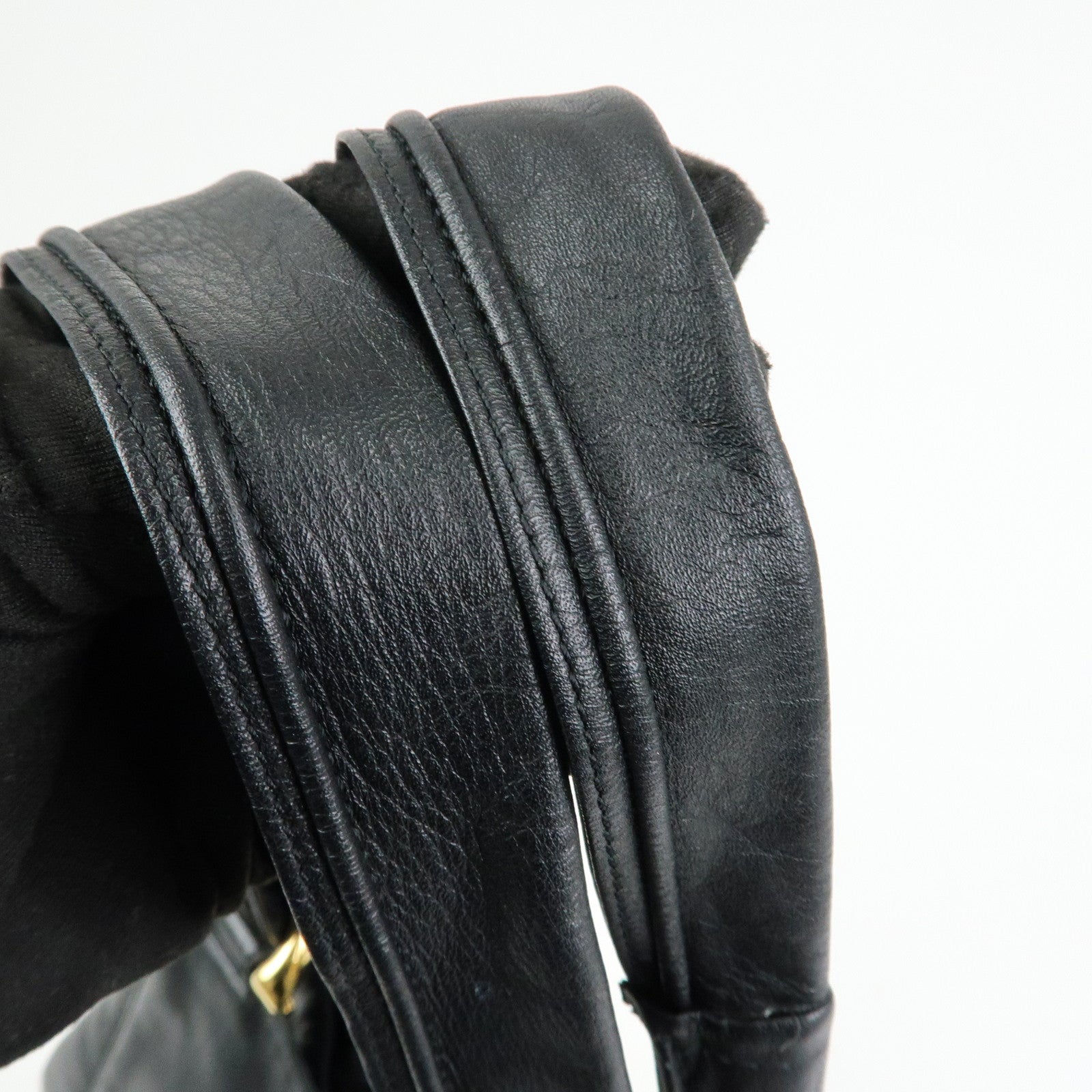 LOEWE Anagram Nappa Leather Hand Bag Shoulder Bag Black