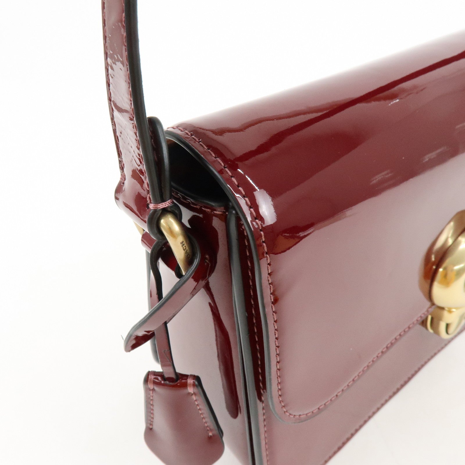 COACH Tabby 26 Patent Leather Shoulder Bag Crossbody Bag Bordeaux