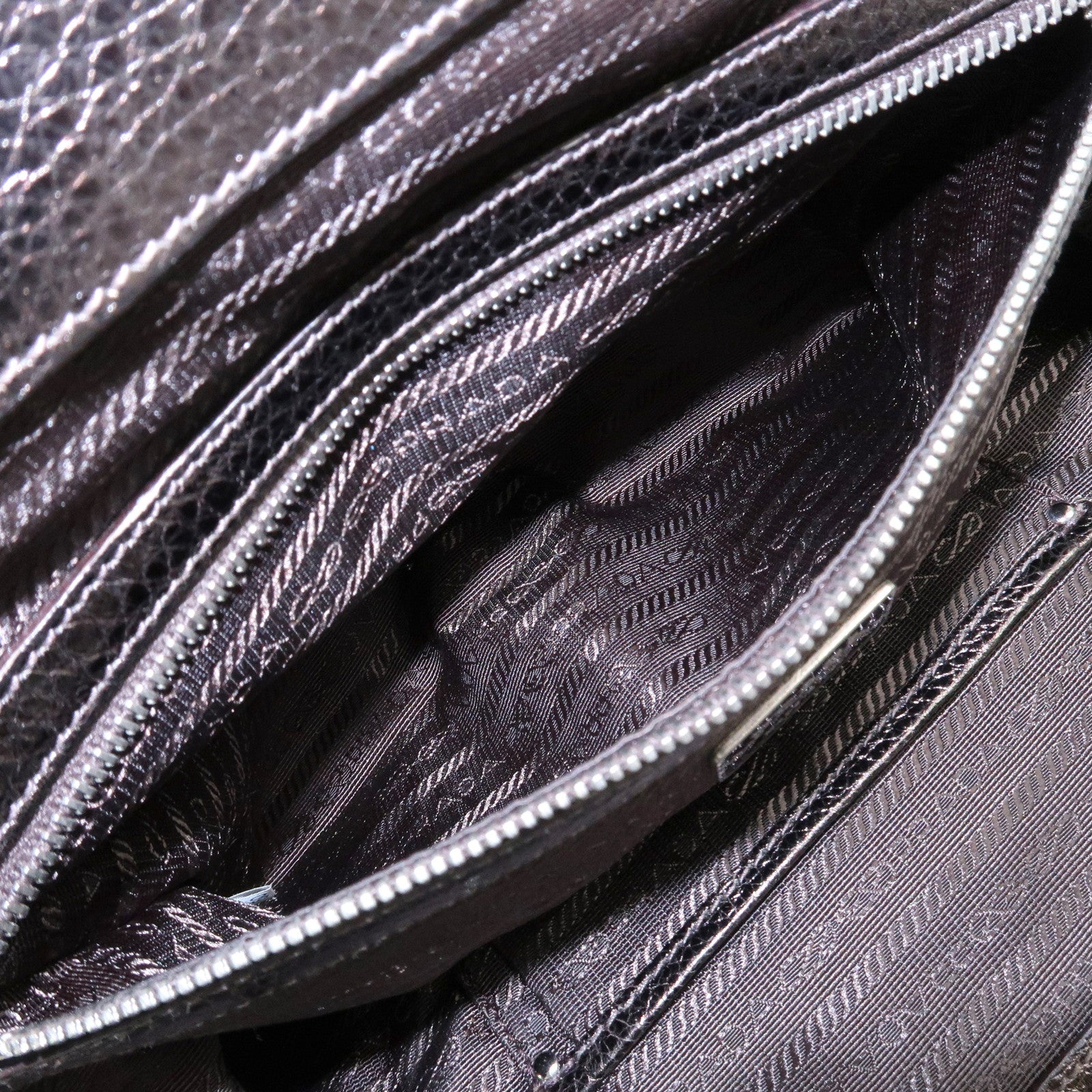 PRADA Logo Leather Shoulder Bag Boston Bag Metallic Gold