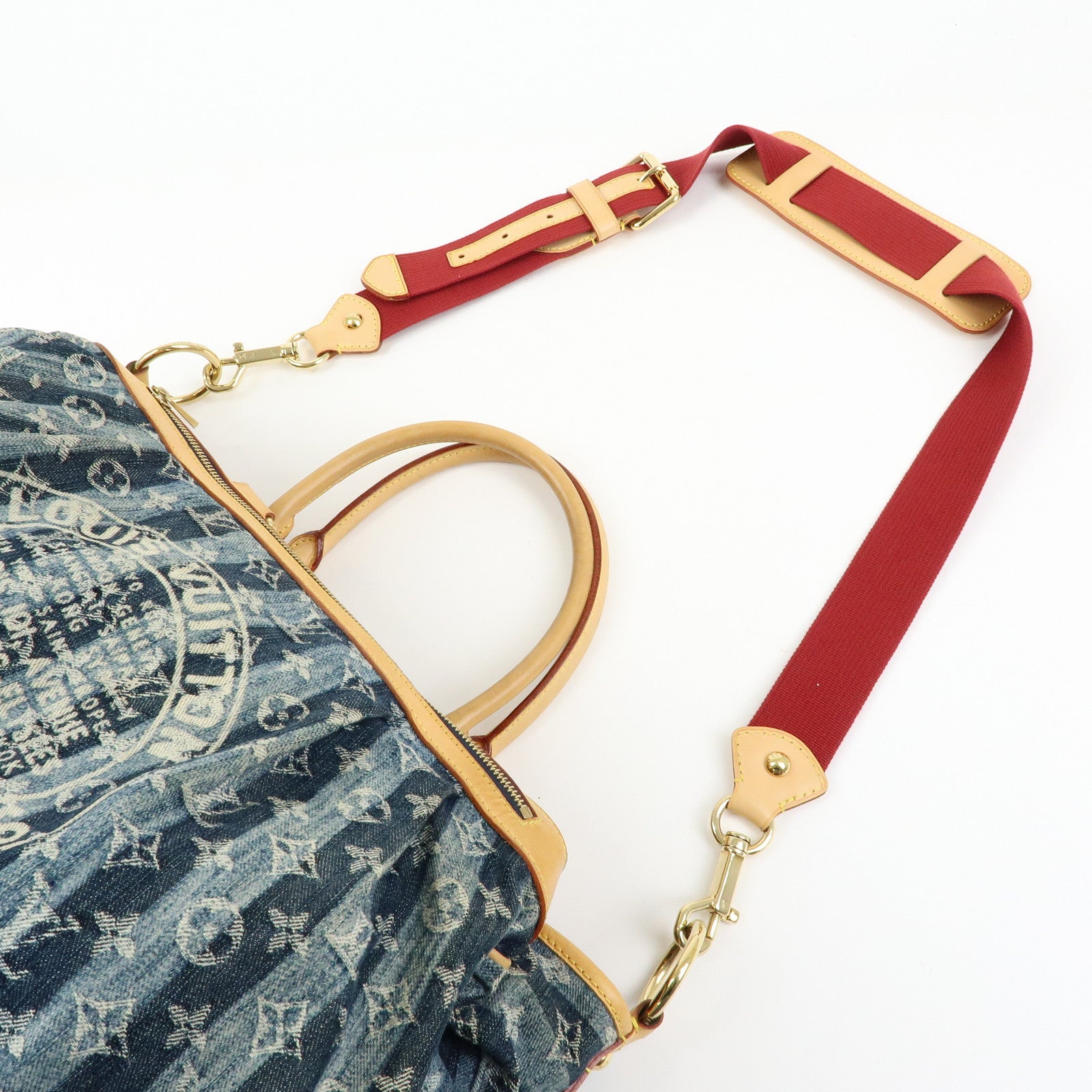Louis Vuitton Monogram Denim Cabas Raye GM 2Way Hand Bag M95336