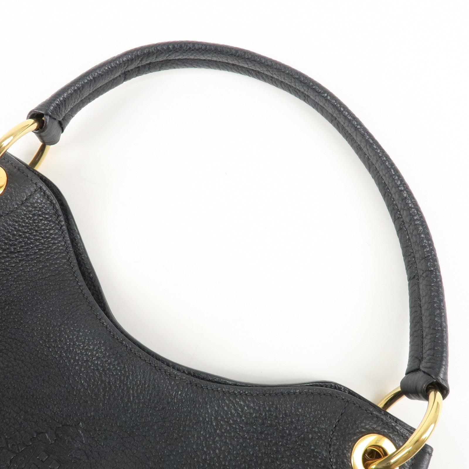 PRADA VITTELLO PHOENIX Triangle Logo Leather Shoulder Bag Black 1BC051 Used