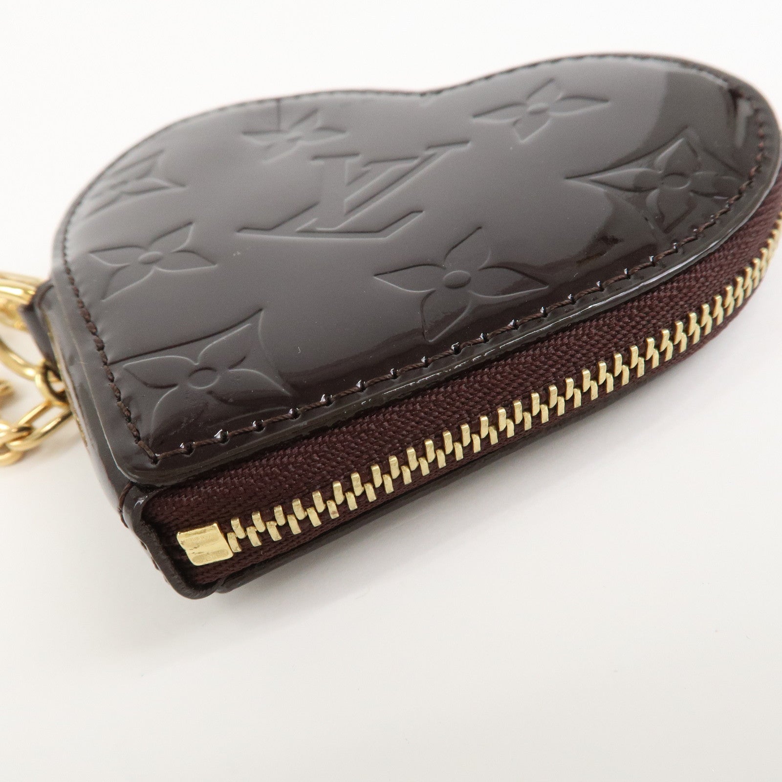 Louis Vuitton Monogram Vernis Porte Monnaie Coeur Amarante M93561