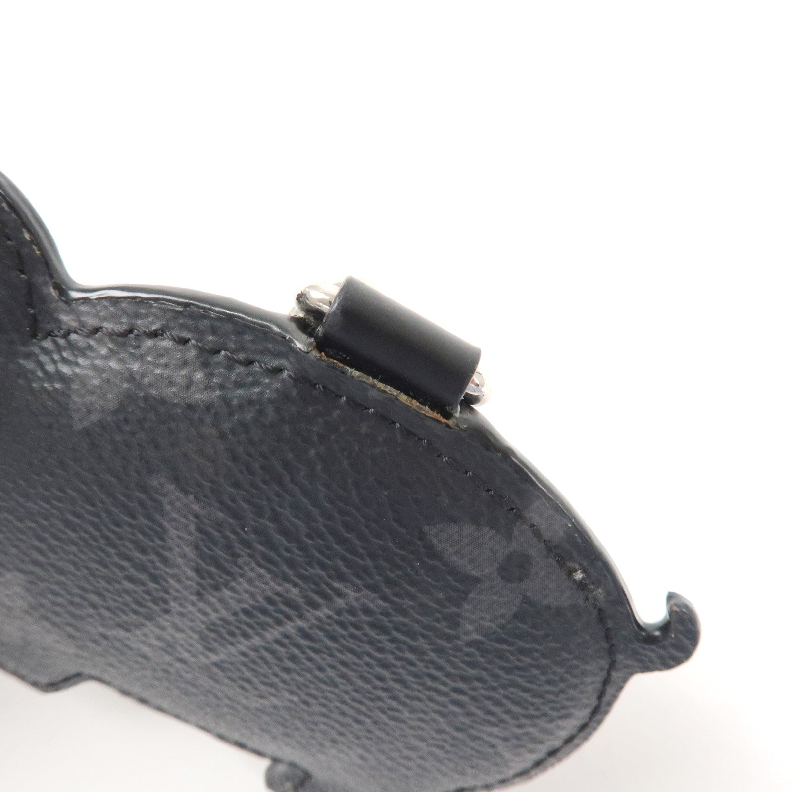 Louis Vuitton Porte Cle Monogram Leather Key Charm Pig Black MP1994 Used