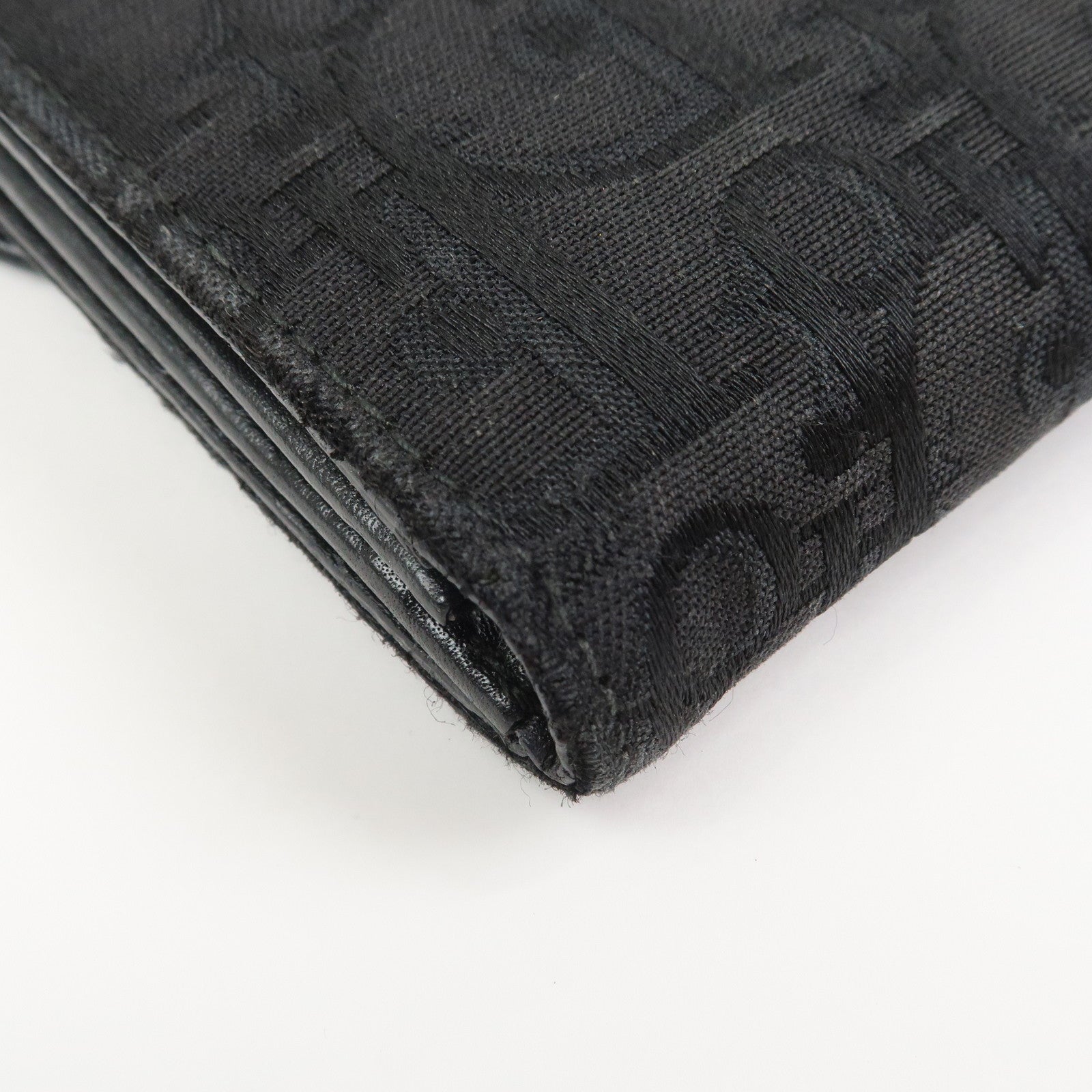 Christian Dior Trotter Canvas Patent Leather Saddle Wallet Black