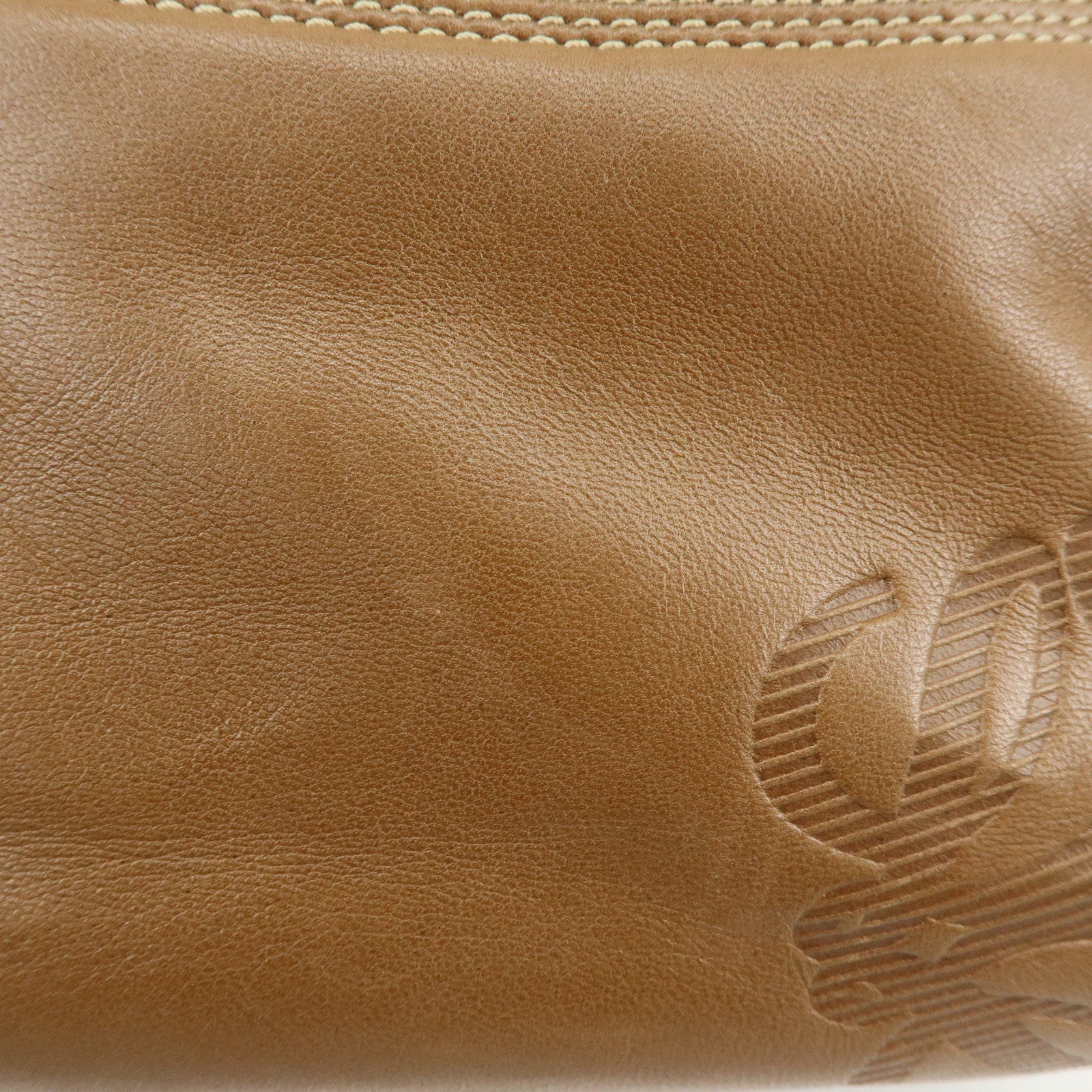 LOEWE Anagram Nappa Leather Hand Bag Mini Boston Bag Brown