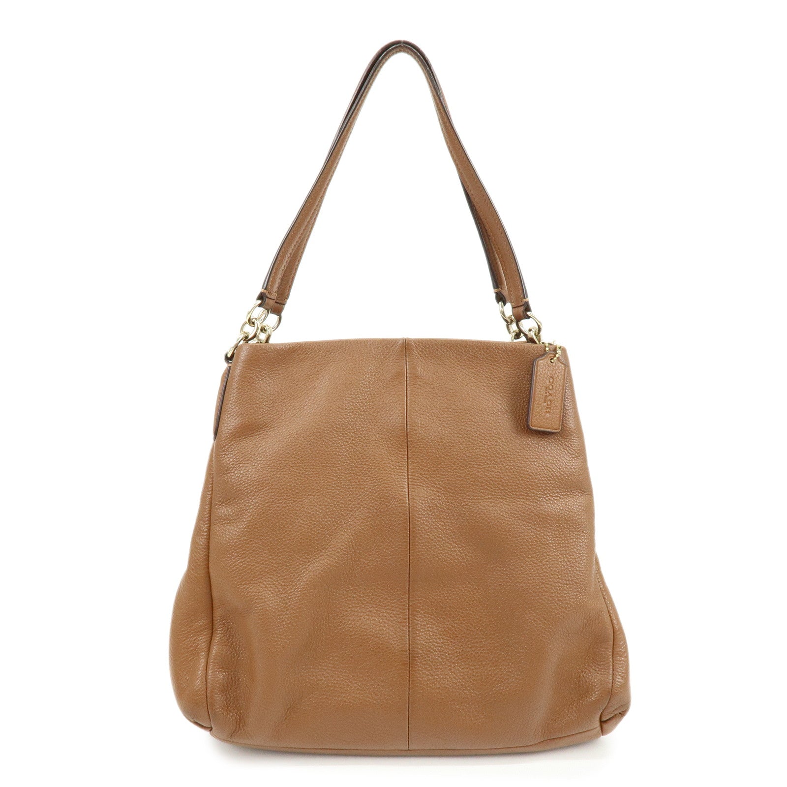 COACH Leather Shoulder Bag Hand Bag Brown