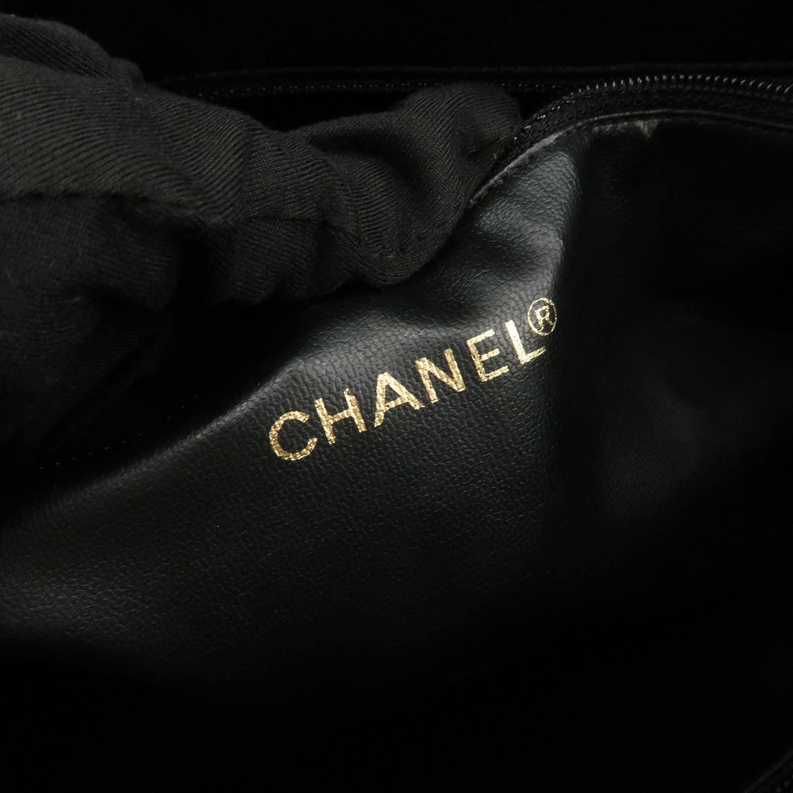 CHANEL Triple COCO Mark Caviarskin Shoulder Bag Tote Bag Black