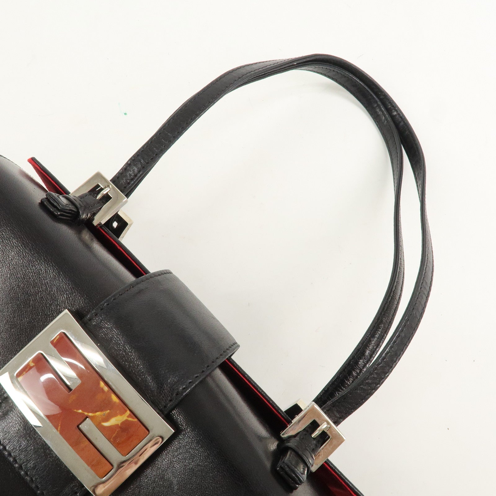 FENDI Nappa Leather Hand Bag Shoulder Bag Black 10163350001