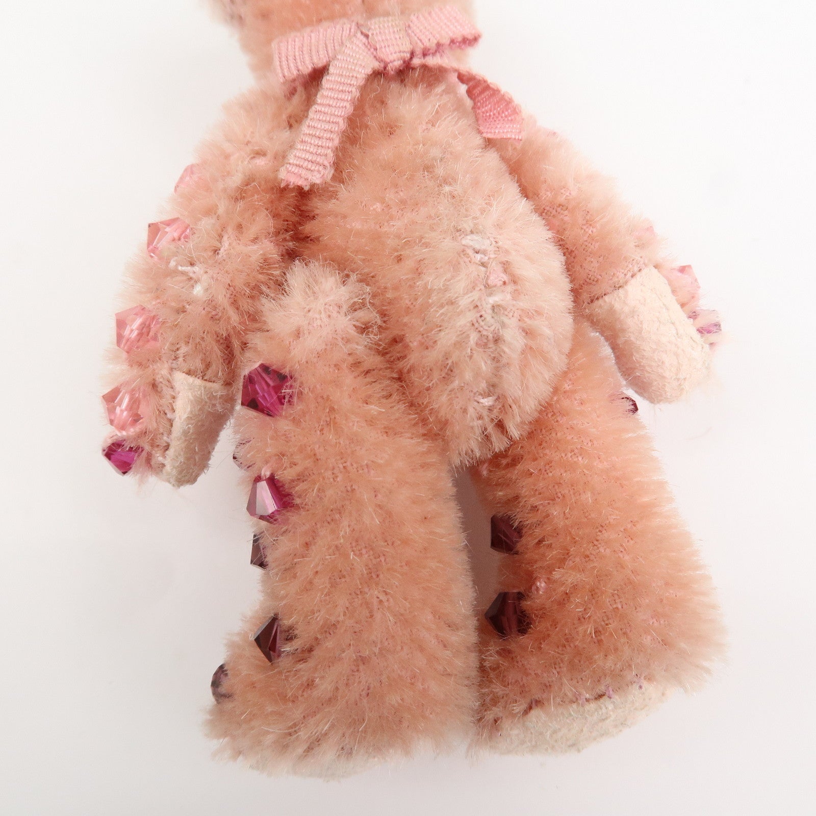 PRADA Logo Bear Motif Bag Charm Key Holder Bijou Pink