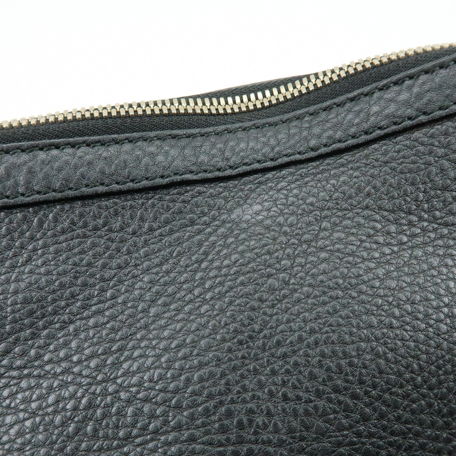 GUCCI SOHO Interlocking G Leather Shoulder Bag Black 295175