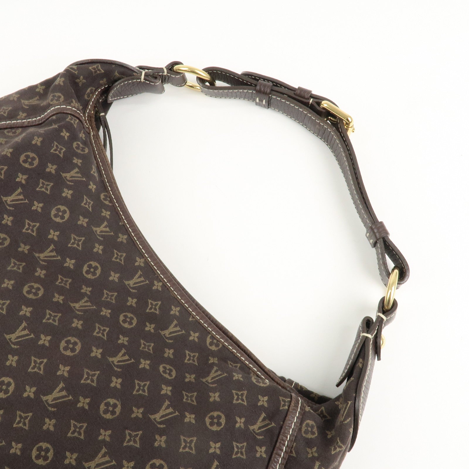Louis Vuitton Monogram Mini Lin Manon MM Shoulder Bag Ebene M95619 Used