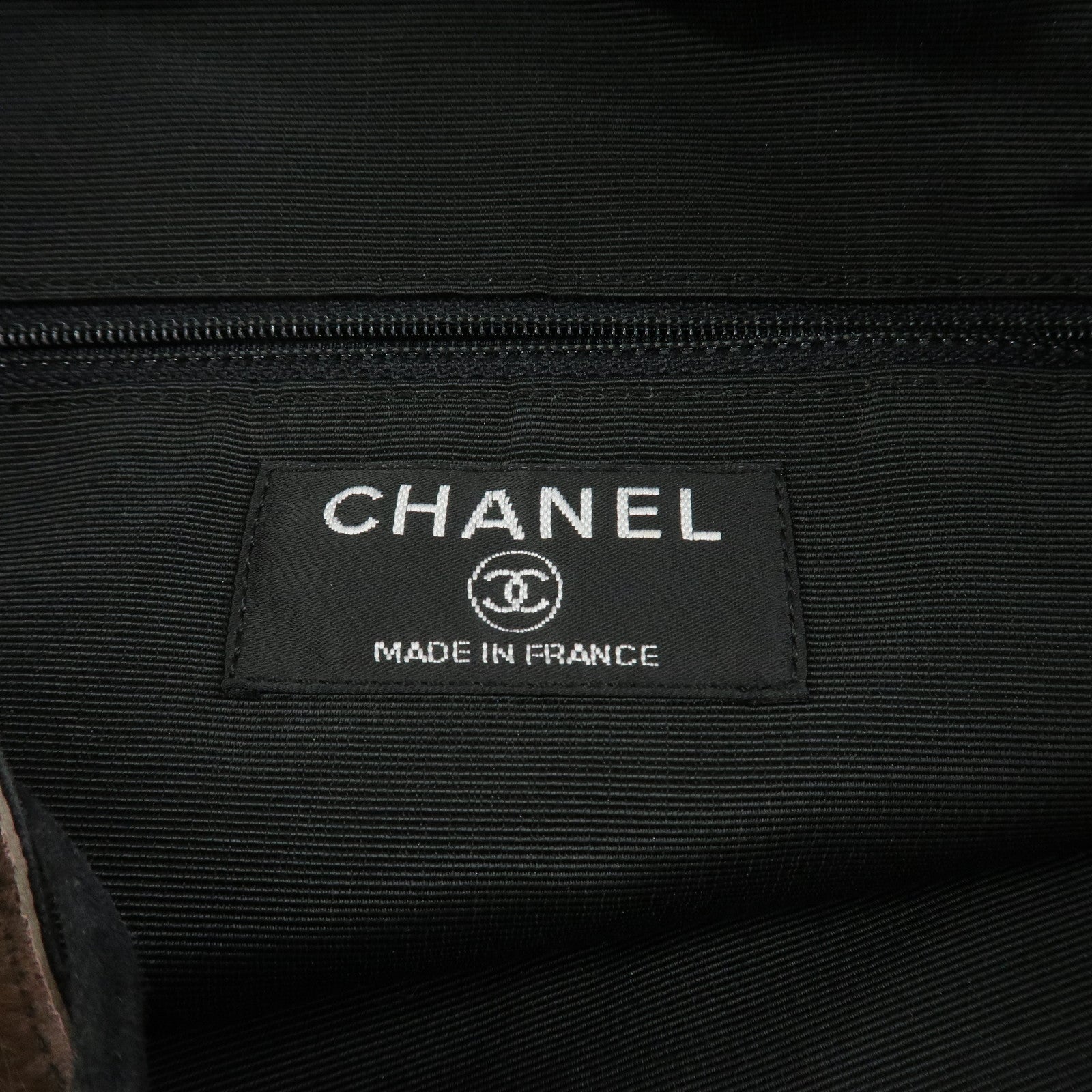 CHANEL COCO Mark Fur Suede Tote Bag Hand Bag Brown Black