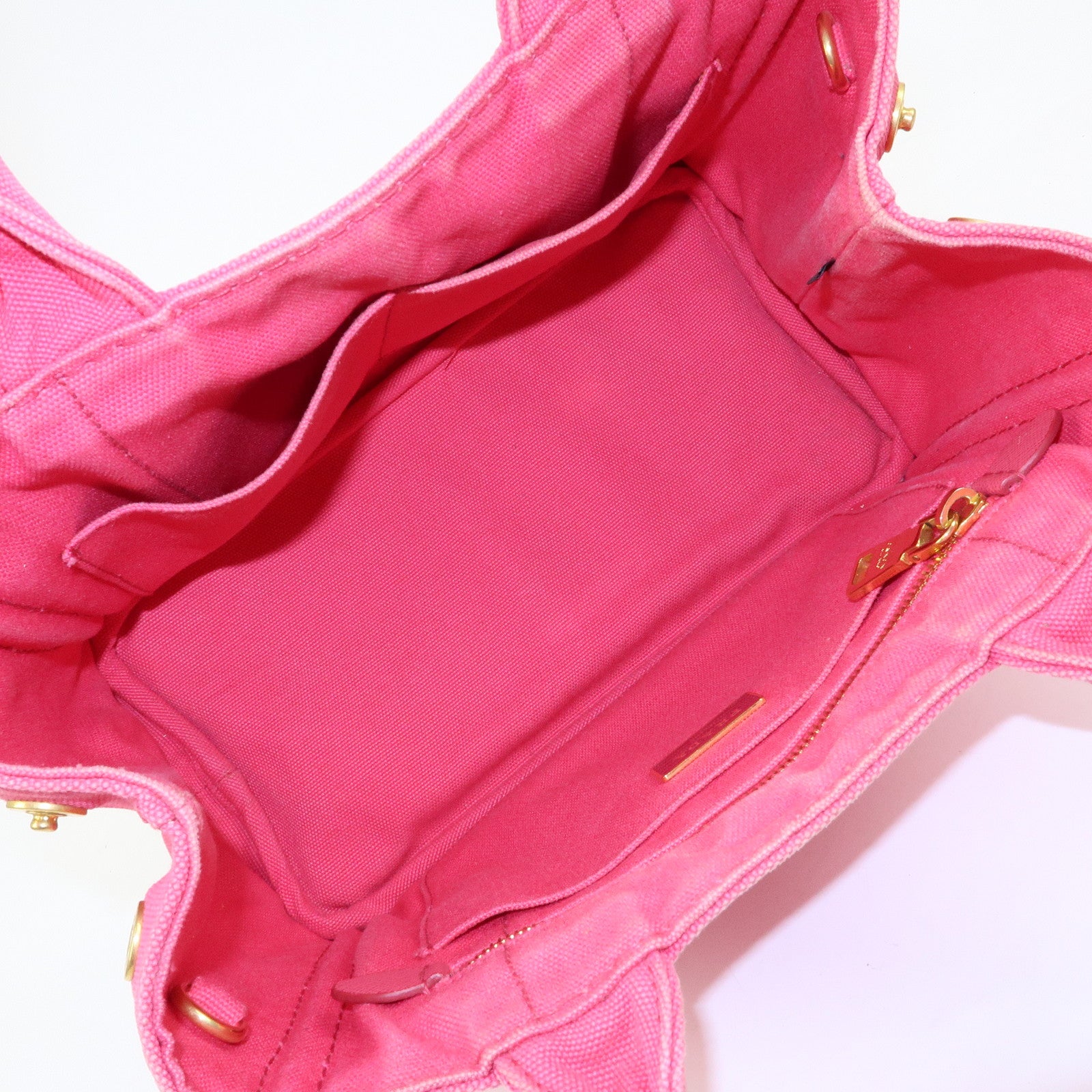 PRADA Canapa Mini Canvas 2Way Bag Hand Bag Pink 1BG439