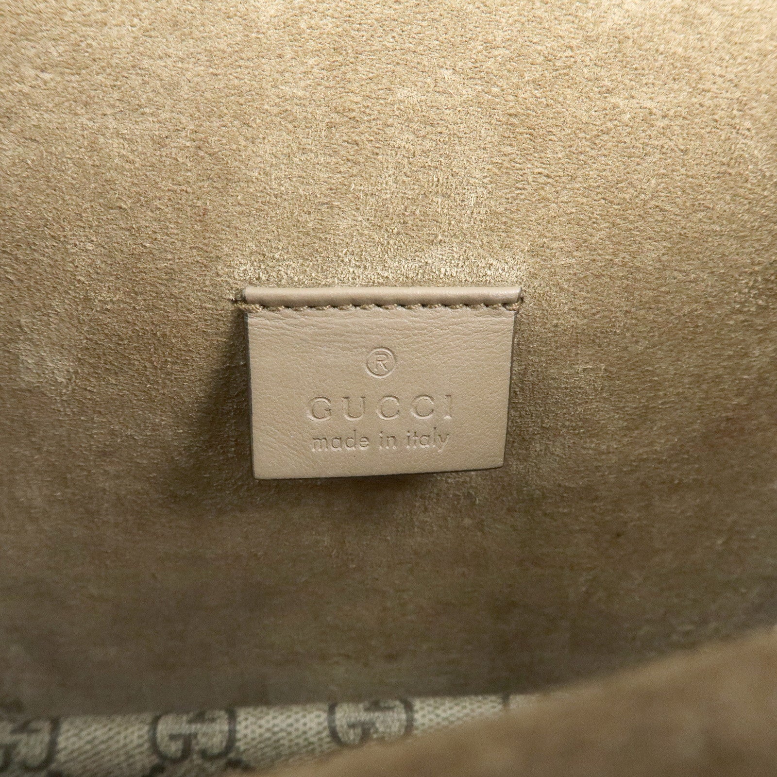 GUCCI Dionysus GG Supreme Suede Shoulder Bag Beige Brown 421970