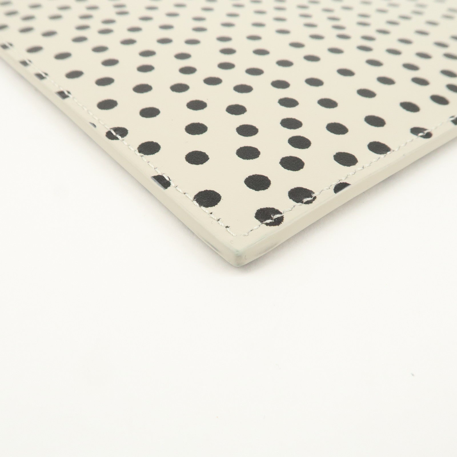 SAINT LAURENT PARIS Leather Clutch Bag Second Bag Dots Ivory Used